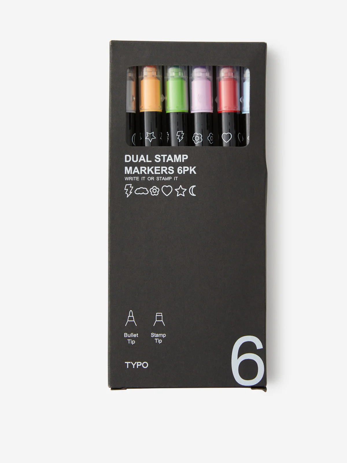 TYPO Bộ Bút Vẽ Marker 6 Cây/Bộ - Dual Stamp Markers 6Pk