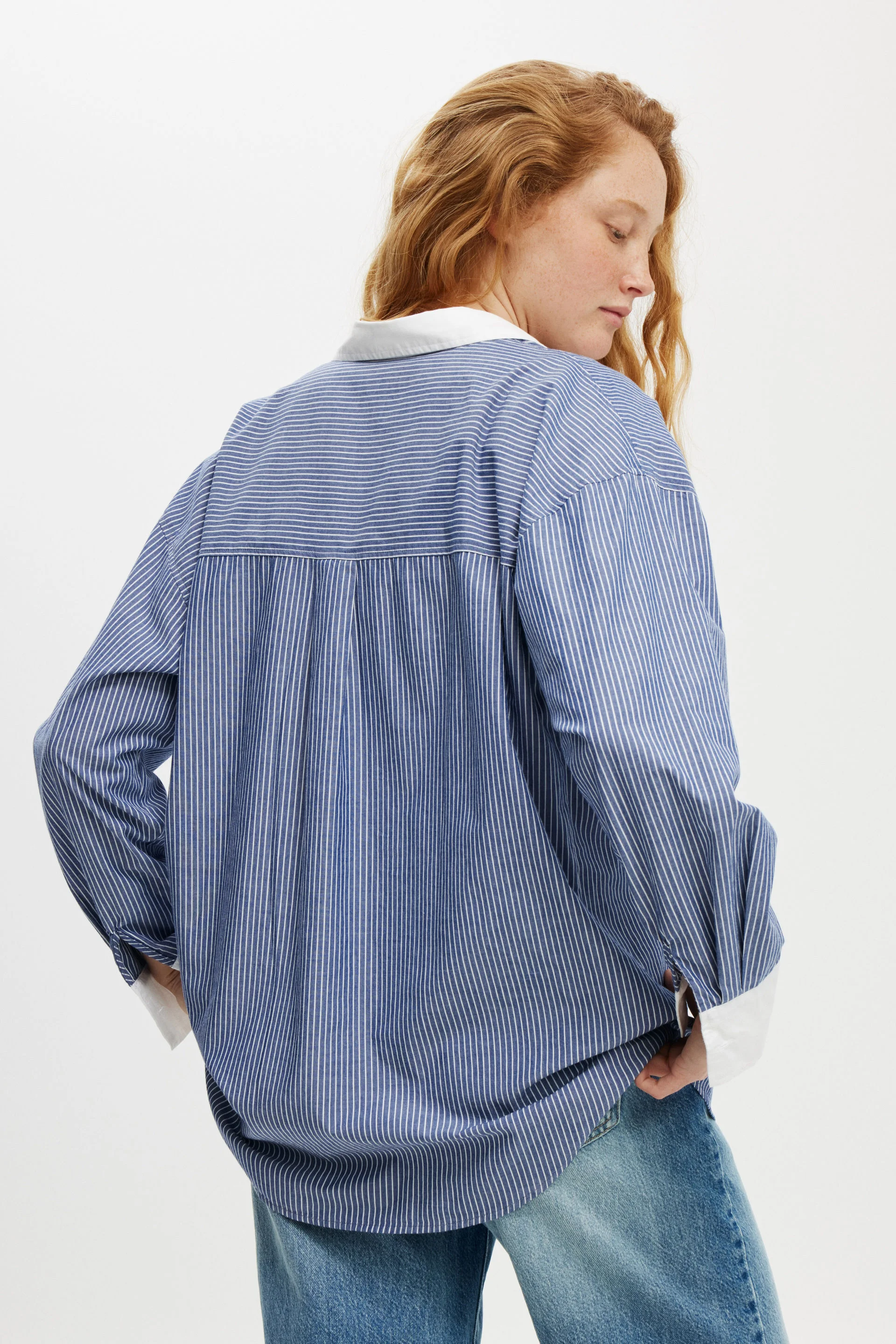 COTTON:ON Áo Sơ Mi Dài Tay Nữ-Dad Shirt