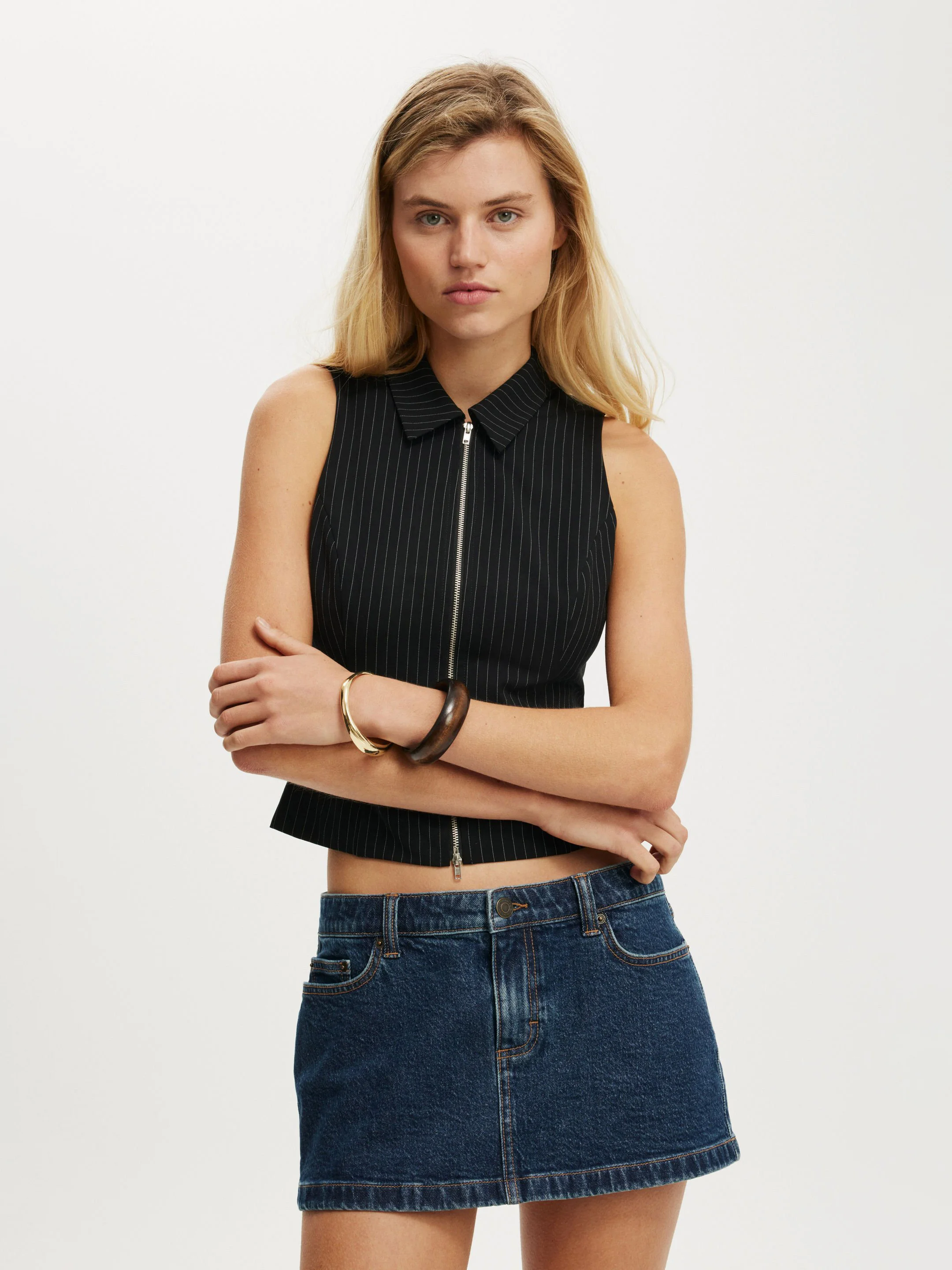 COTTON:ON Áo Thun Kiểu Nữ-Izzy Zip Through Top