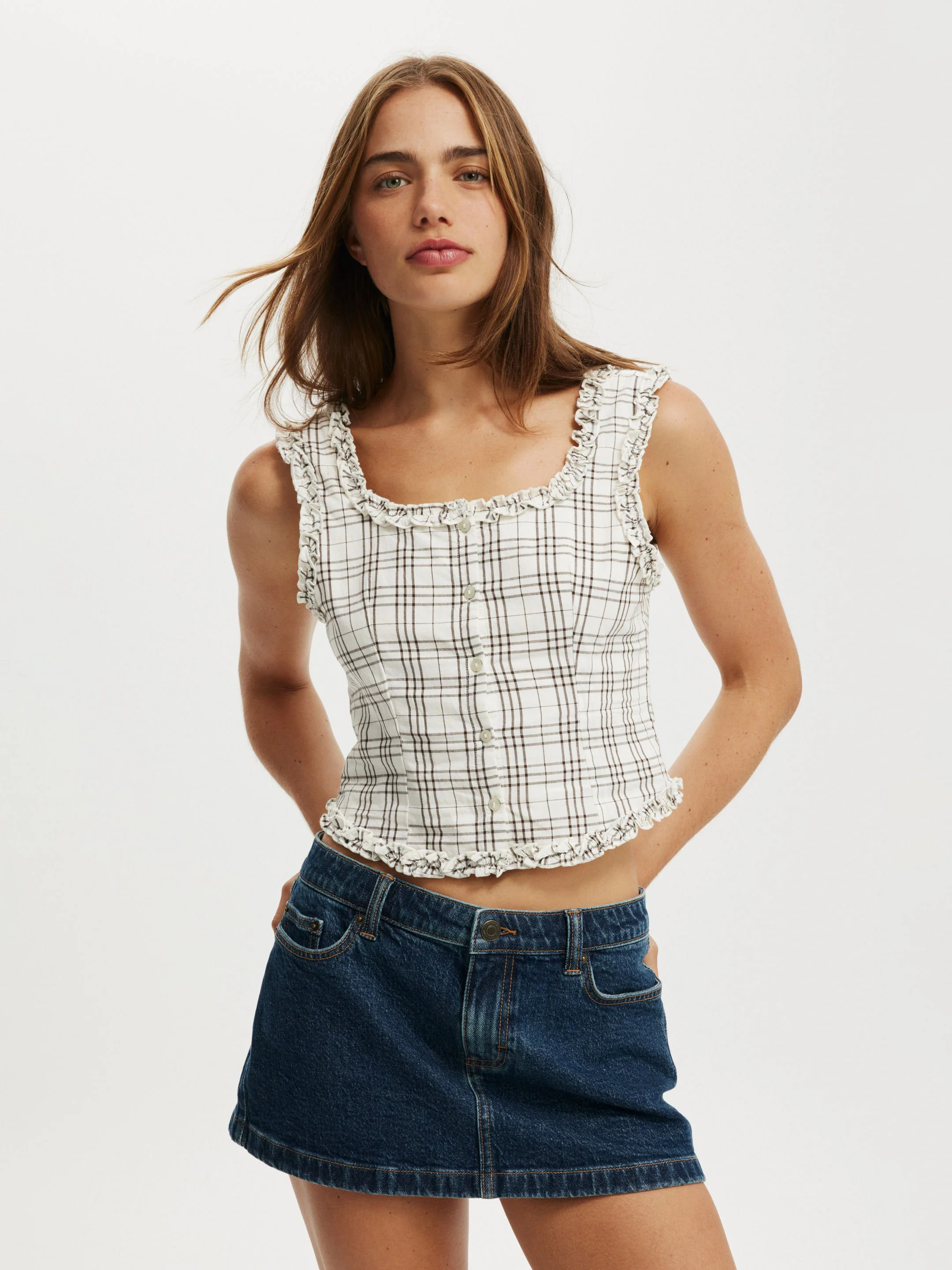 COTTON:ON Áo Kiểu Cộc Tay Nữ-Emily Ruffle Top