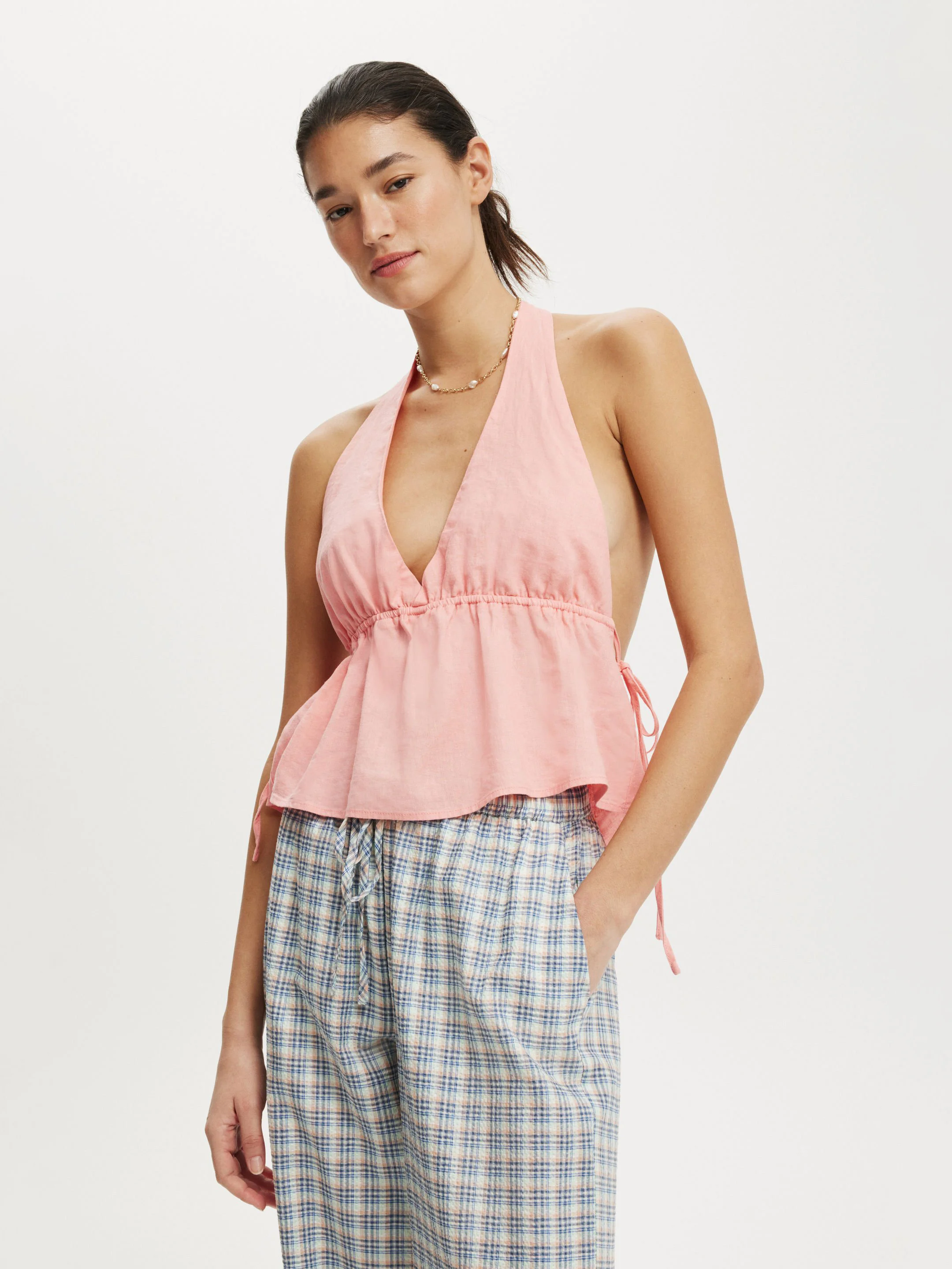 COTTON:ON Áo Kiểu Hở Lưng Nữ-Haven Tie Side Halter Top