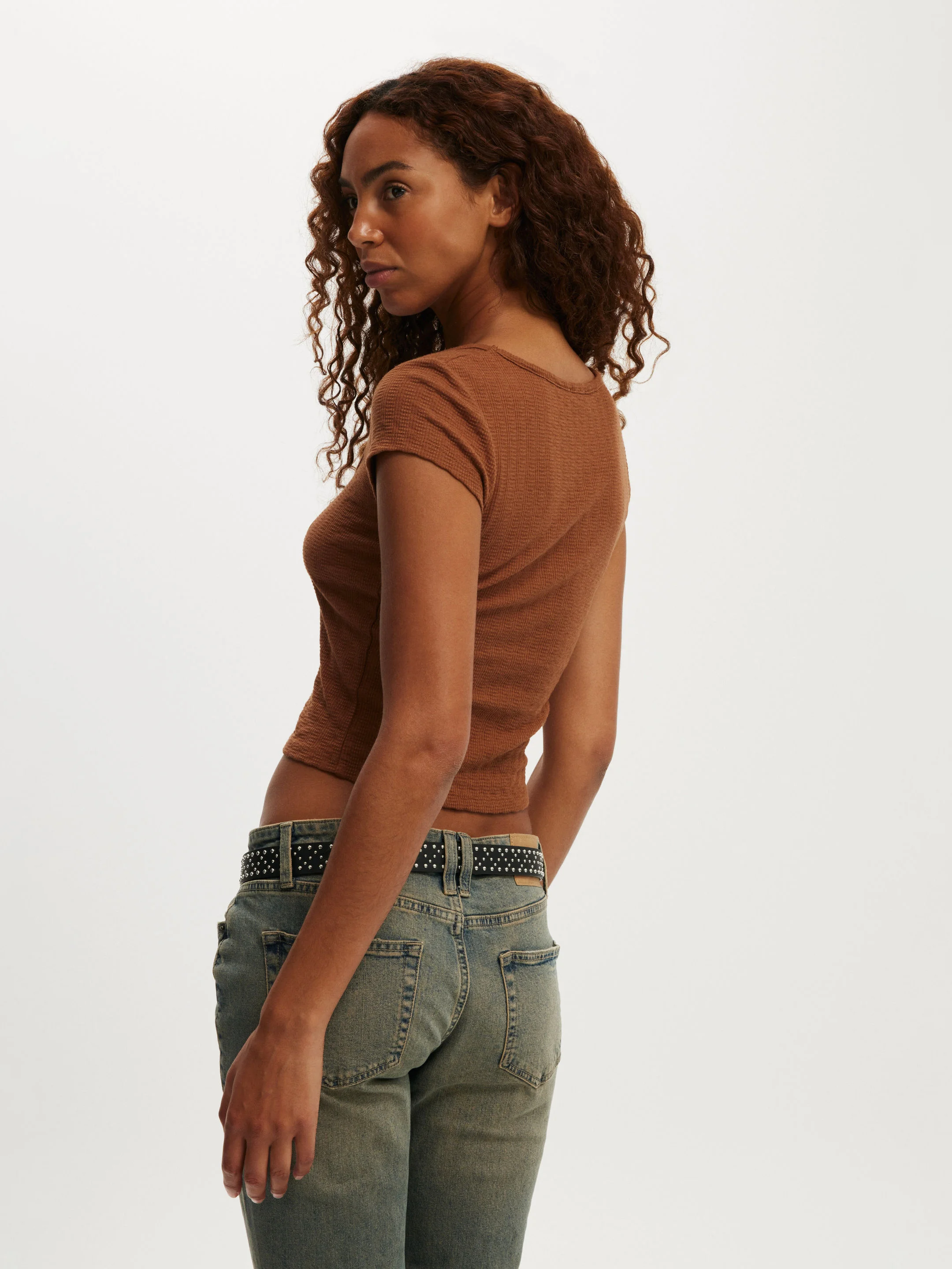 COTTON:ON Áo Thun Ngắn Tay Nữ-Hailey Textured Short Sleeve