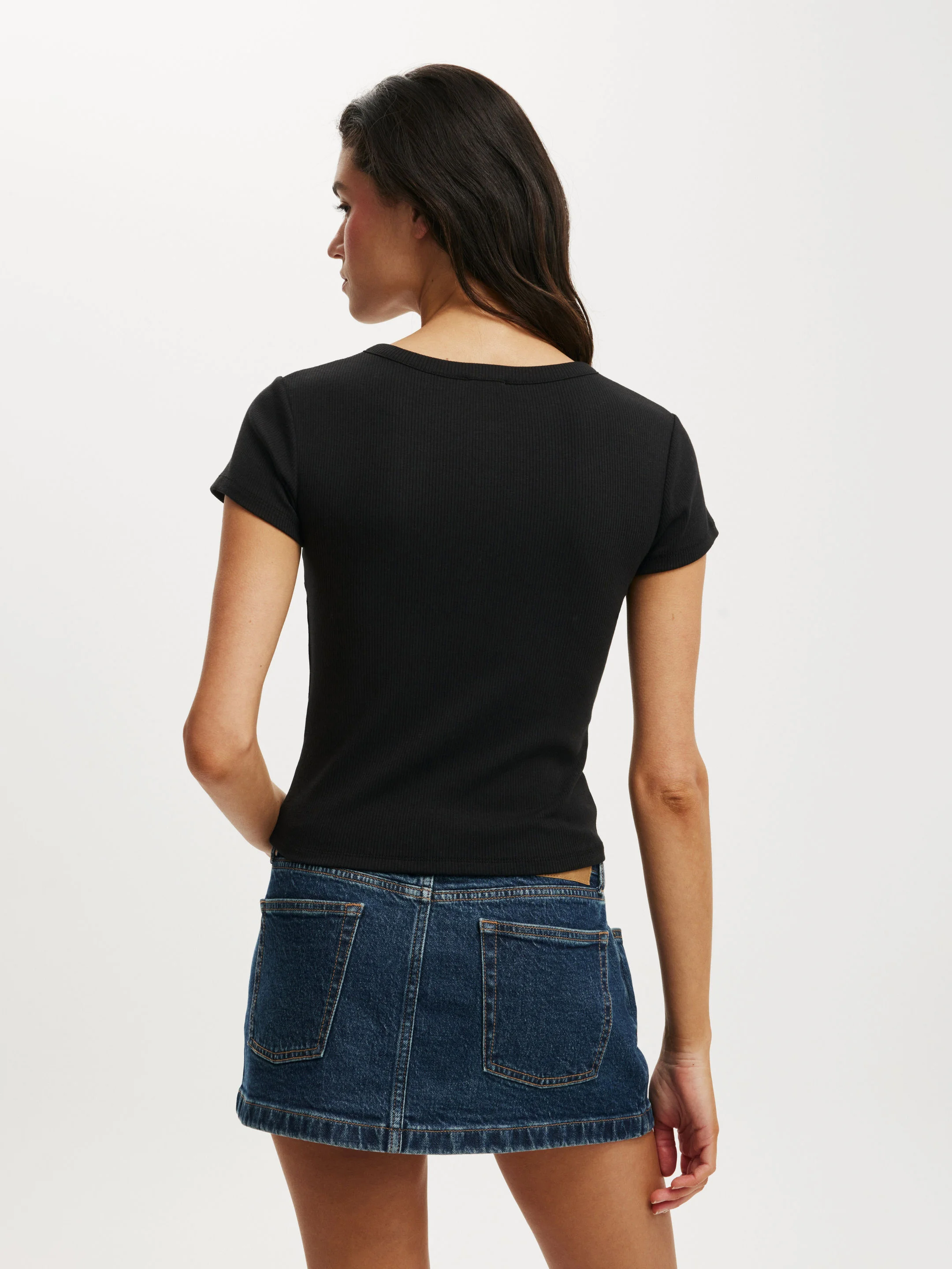 COTTON:ON Áo Thun Kiểu Ngắn Tay Nữ-Christy Henley Tee