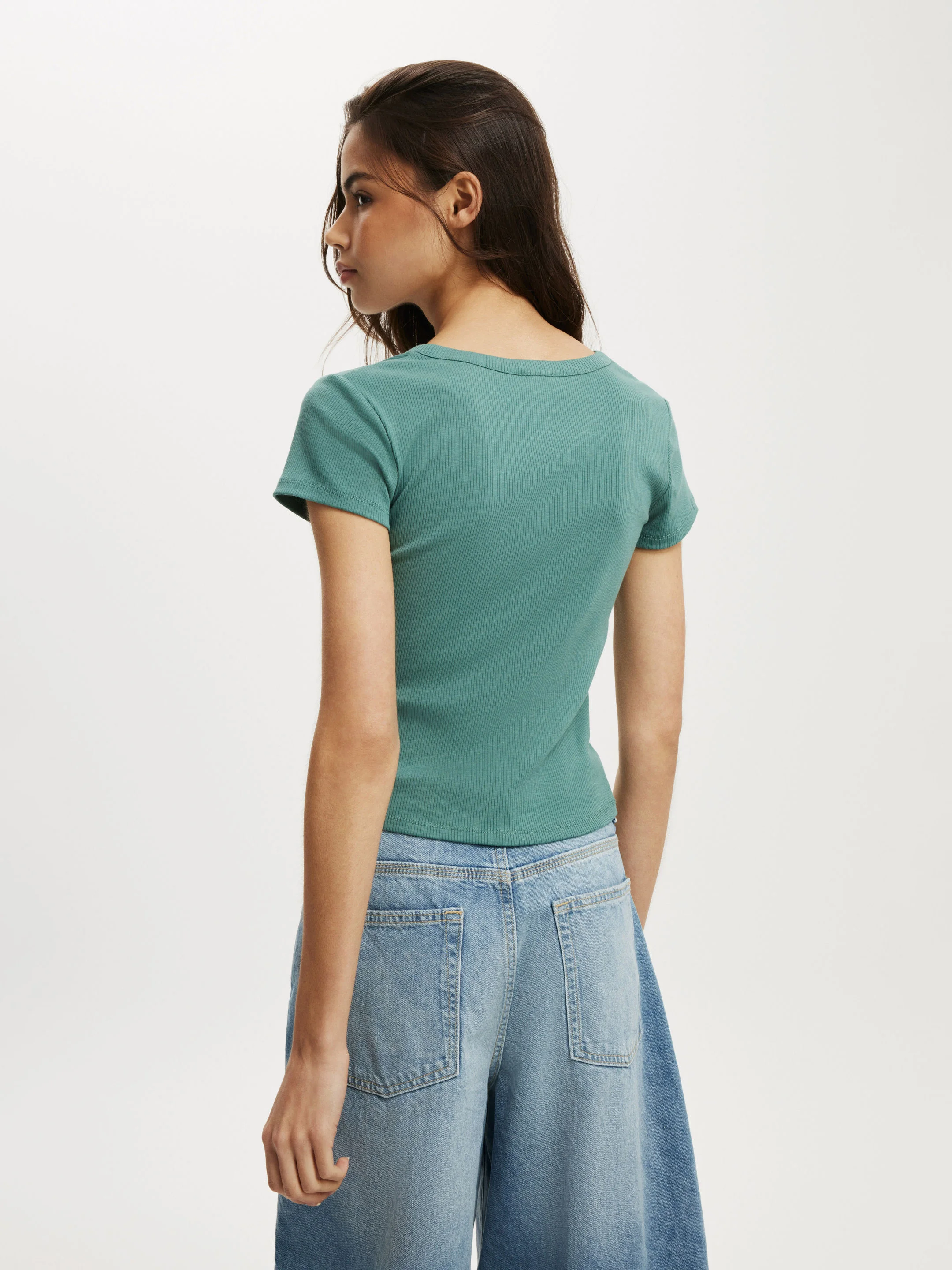 COTTON:ON Áo Thun Kiểu Ngắn Tay Nữ-Christy Henley Tee