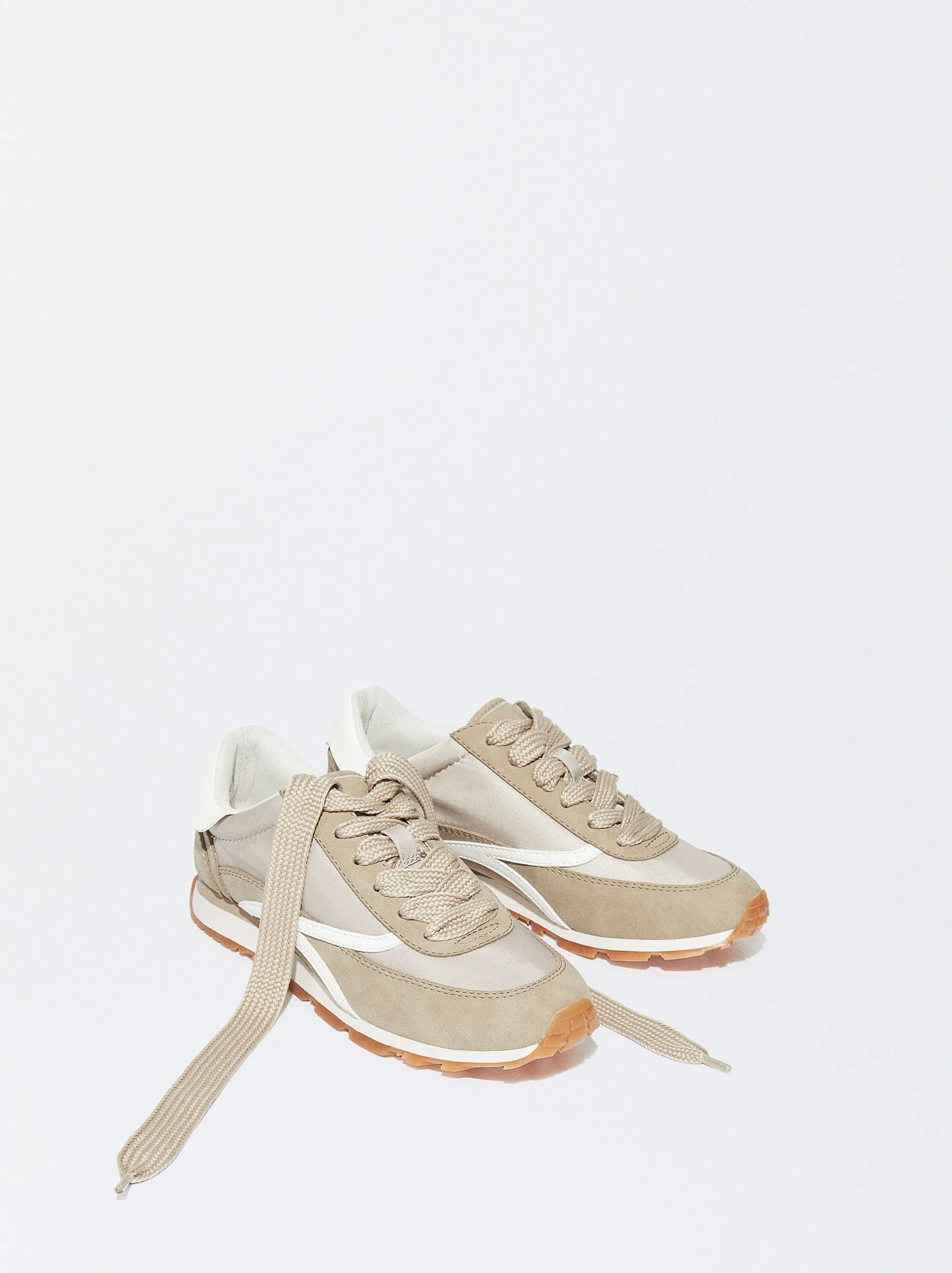PARFOIS Giày Thể Thao Nữ Running Nylon Beige