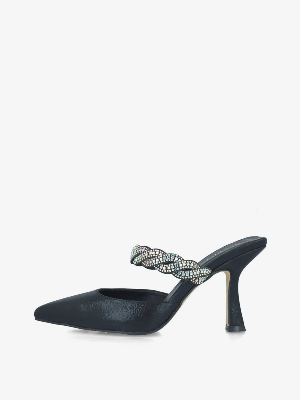 MENBUR Dép Cao Gót Zapato Salon Metalizado Detalle Trenzado Strass