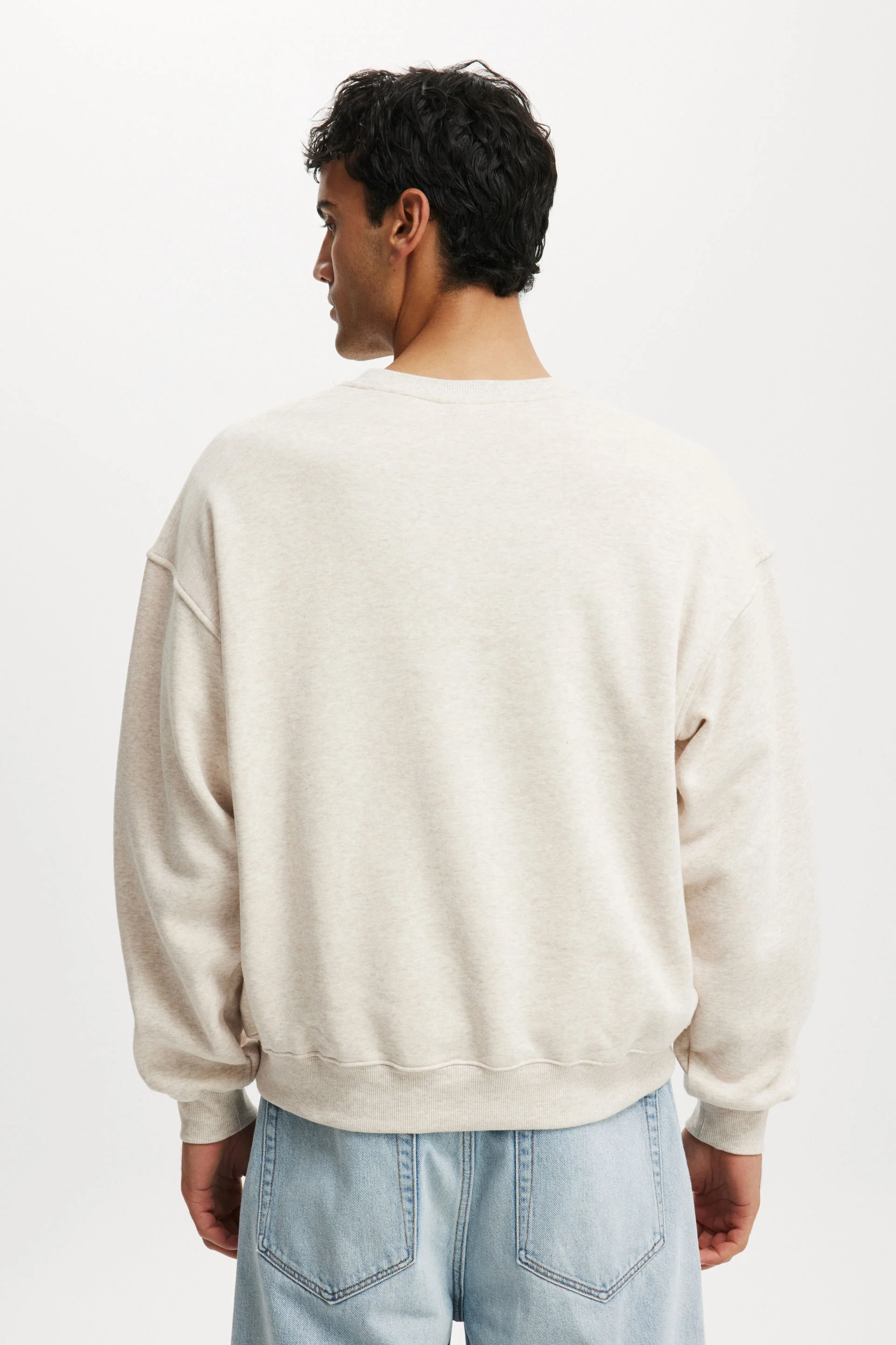 COTTON:ON Áo Chui Đầu Dài Tay Nam-Box Fit Crew Sweater