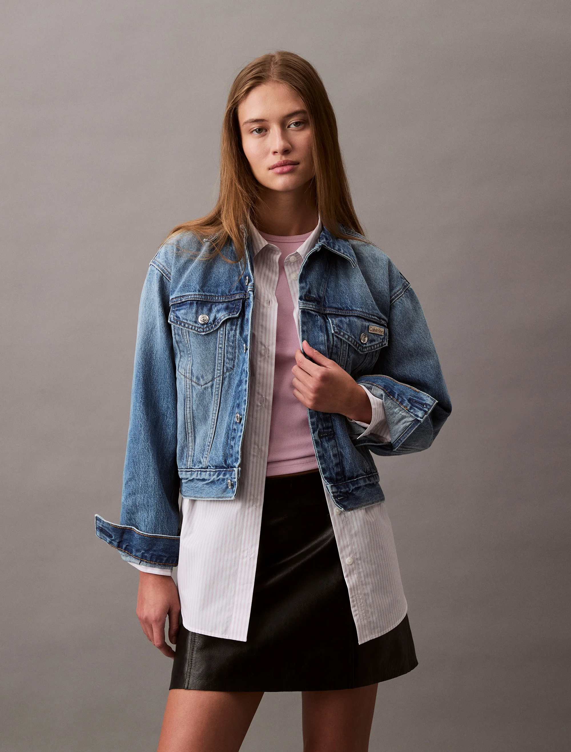CK JEANS Áo Khoác Nữ 90s Denim Trucker Jacket