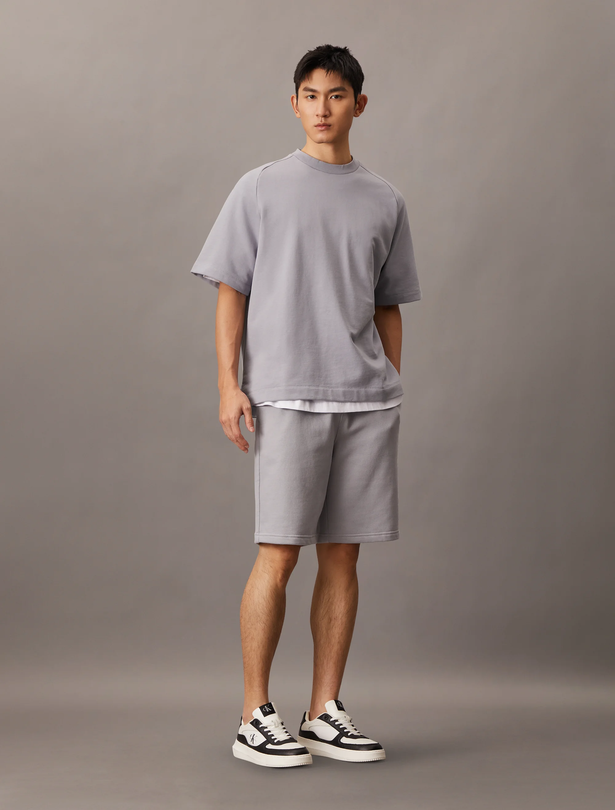 CK JEANS Áo Thun Nam Premium Terry Crewneck Tee