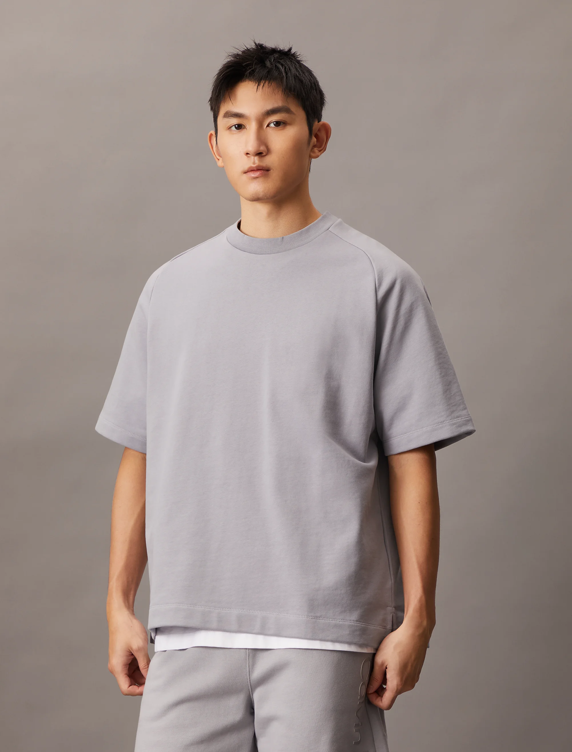 CK JEANS Áo Thun Nam Premium Terry Crewneck Tee