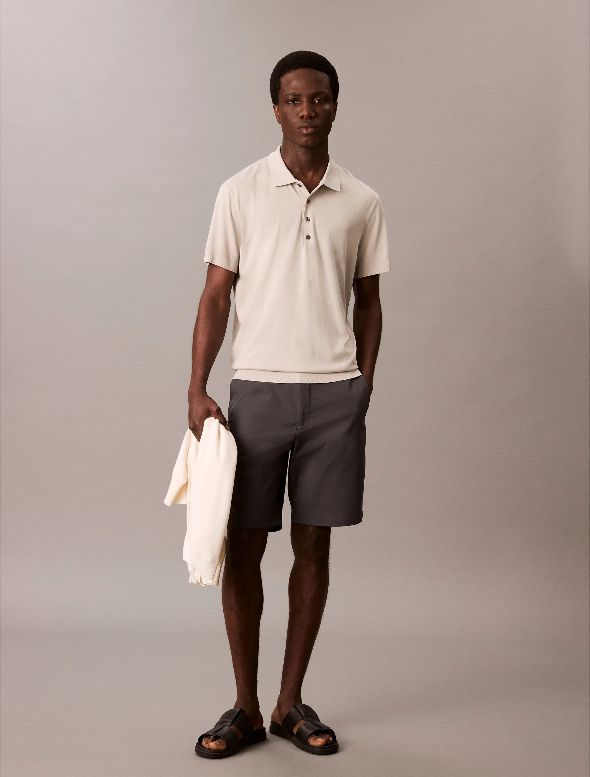 CK JEANS Áo Polo Nam Fine Knit Lyocell Blend