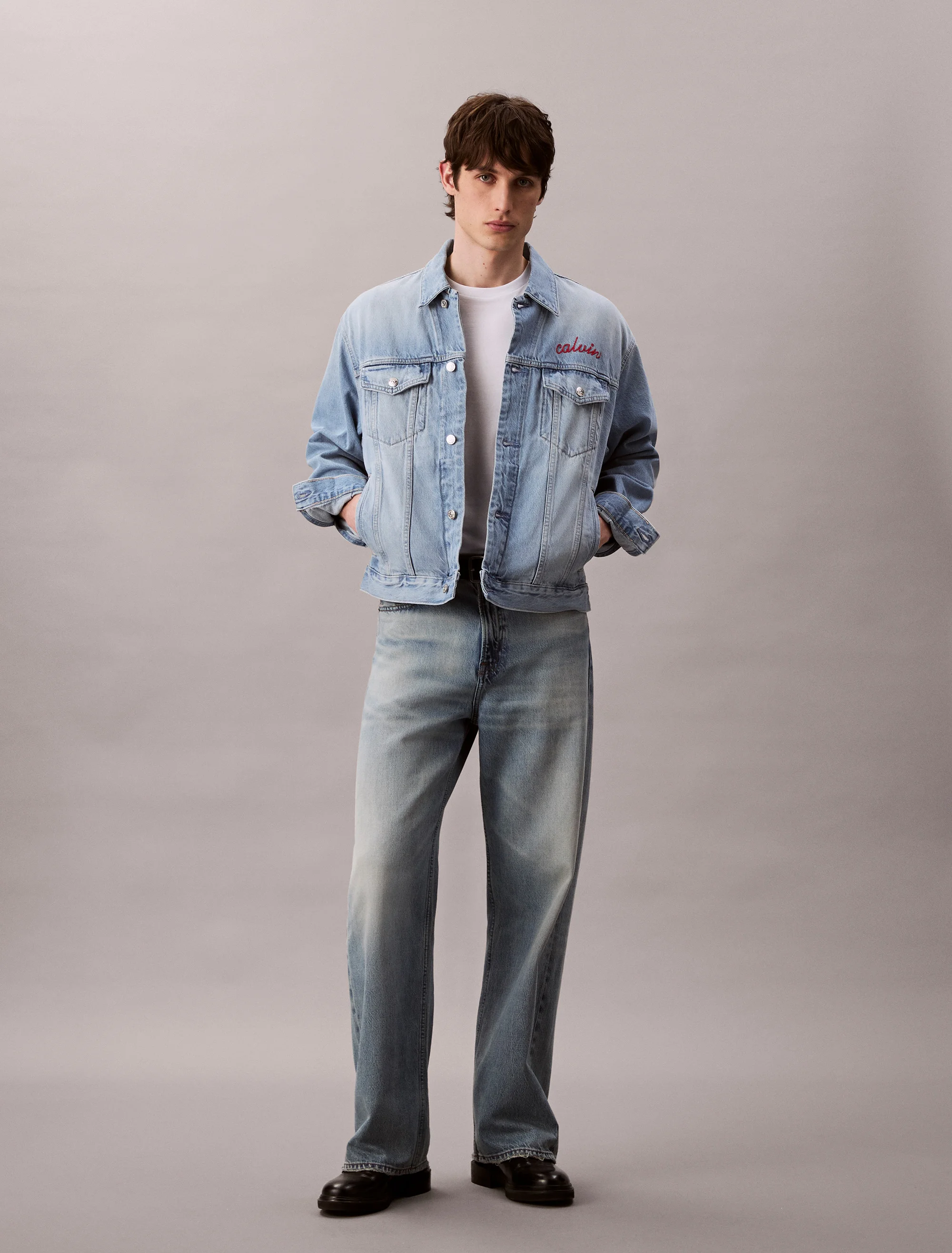 CK JEANS Áo Khoác Nam 90S Reflection Blue Trucker