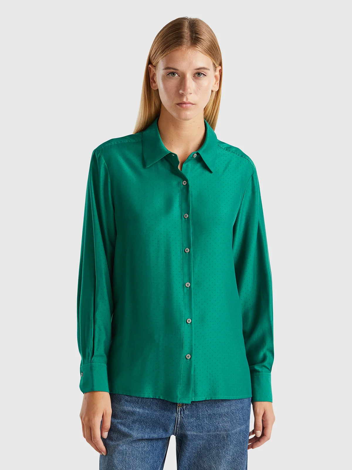 UNITED COLORS OF BENETTON Áo Sơ Mi Dài Tay Nữ Women Shirt