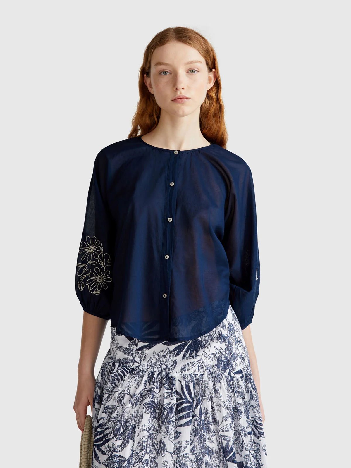 UNITED COLORS OF BENETTON Áo Sơ Mi Dài Tay Nữ