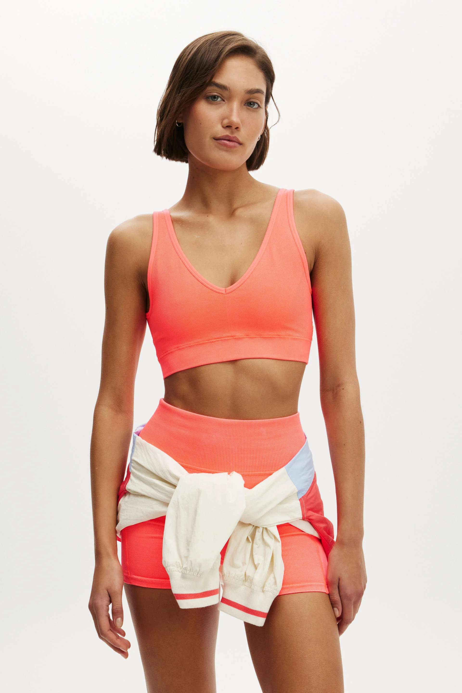 COTTON:ON BODY Áo Bra Thể Thao Nữ-Seamless Plunge Strappy Back Crop