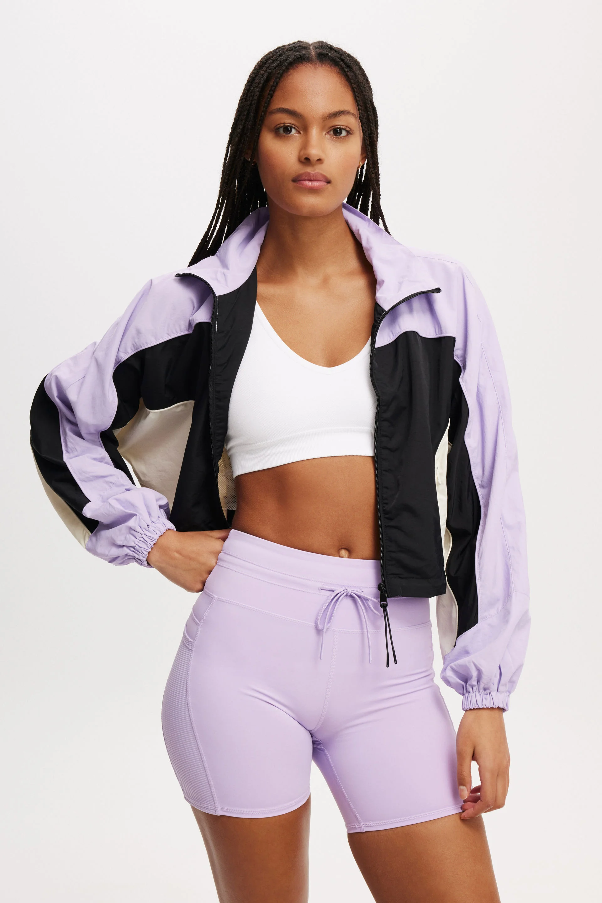 COTTON:ON BODY Áo Khoác Dài Tay Nữ-Cropped Contrast Anorak