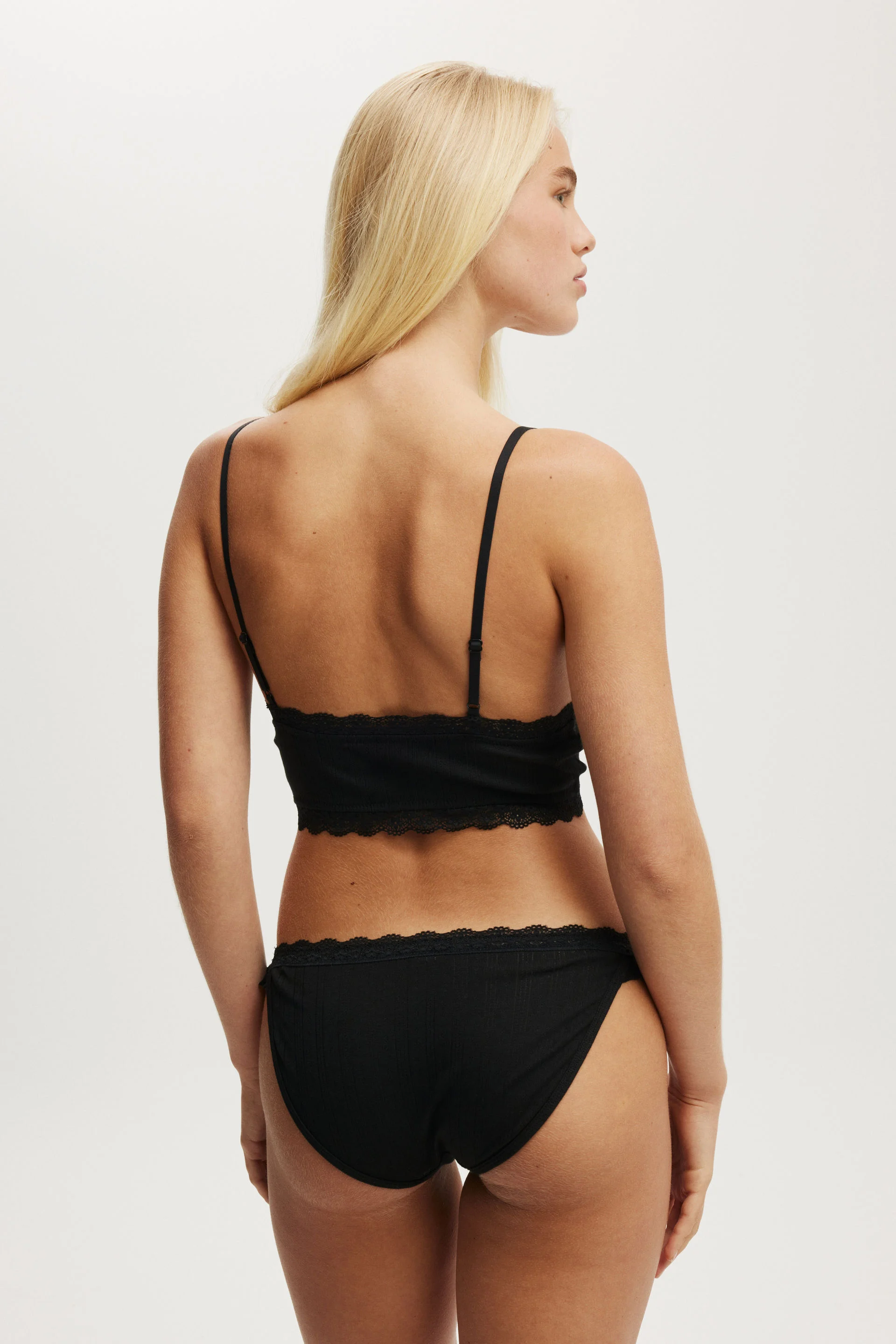 COTTON:ON BODY Áo Bra Nữ-Organic Cotton Lace Padded Longline Bralette