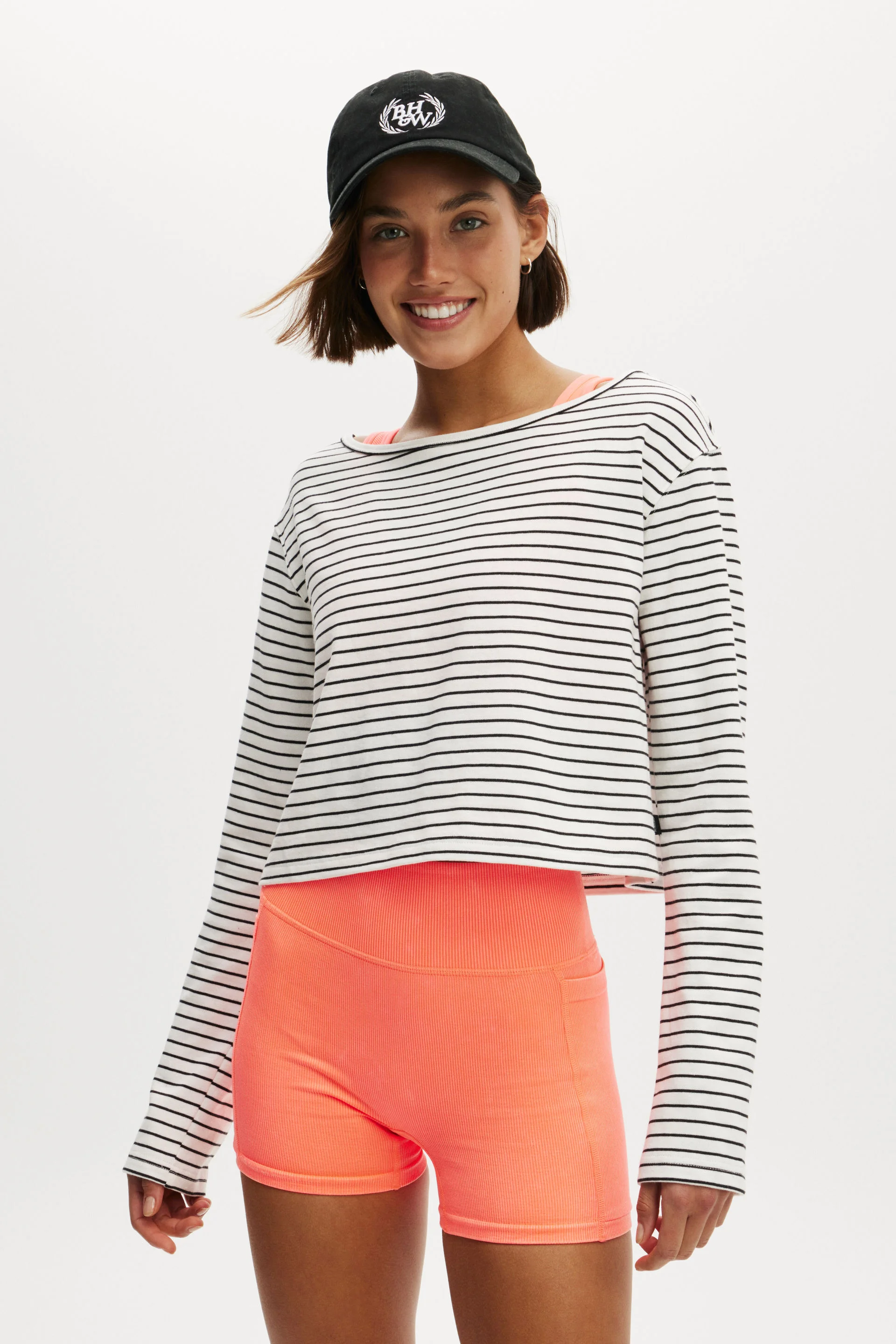 COTTON:ON BODY Áo Thun Dài Tay Nữ-Active Stripe Longsleeve