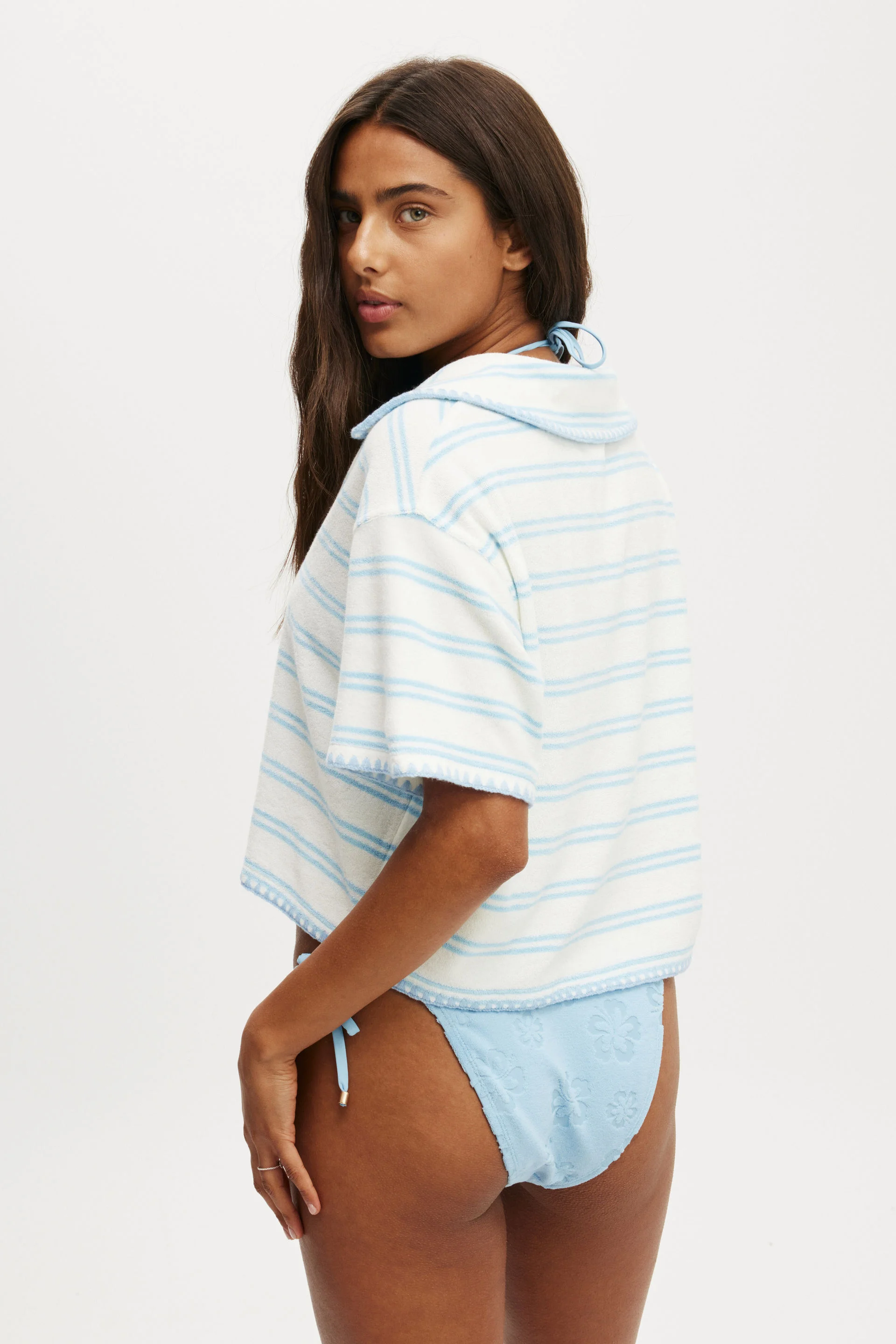 COTTON:ON BODY Áo Thun Polo Ngắn Tay Nữ-Terry Beach Short Sleeve Shirt