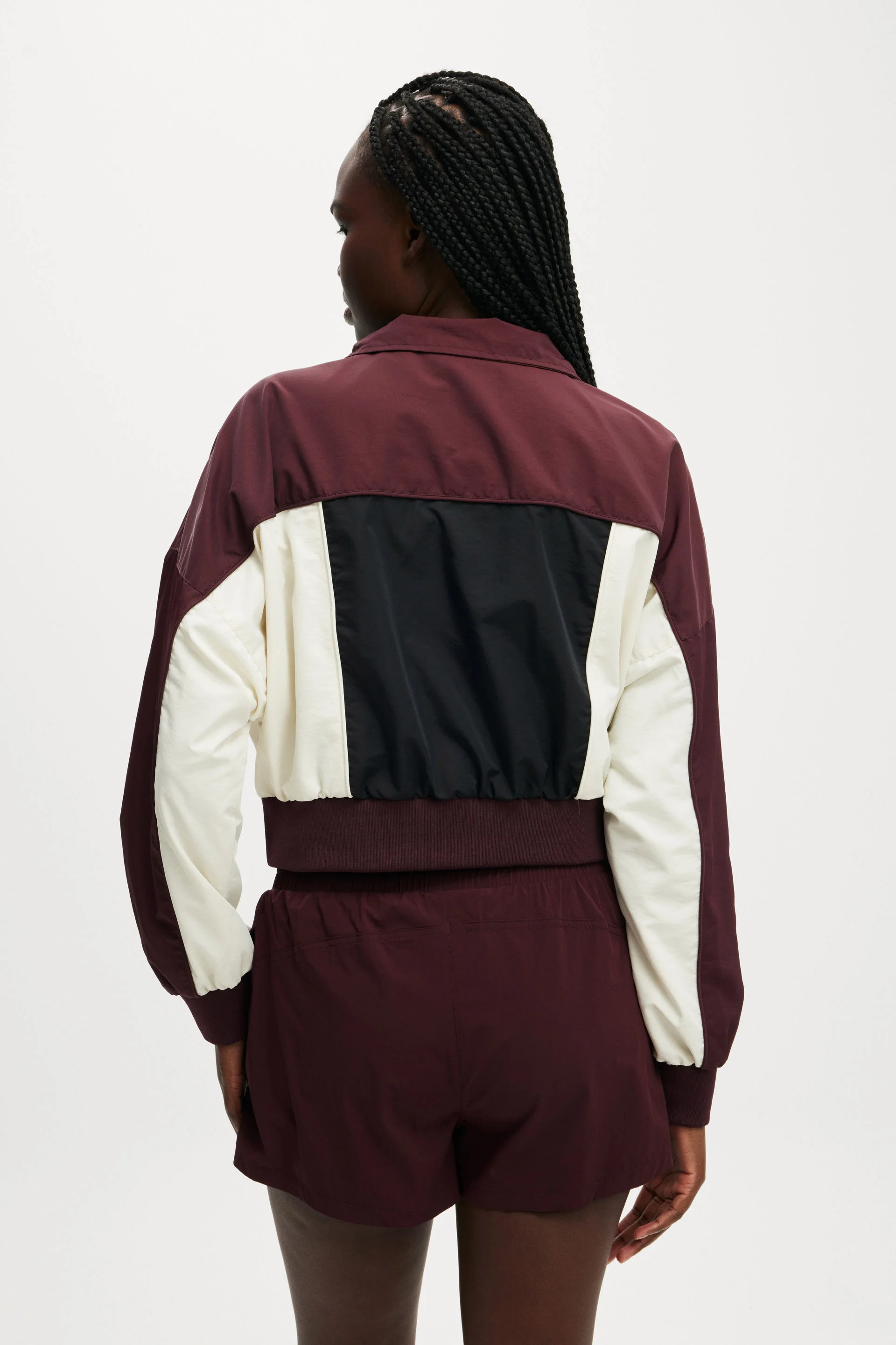 COTTON:ON BODY Áo Khoác Dài Tay Nữ-Baseline Cropped Rib Panelled Anorak