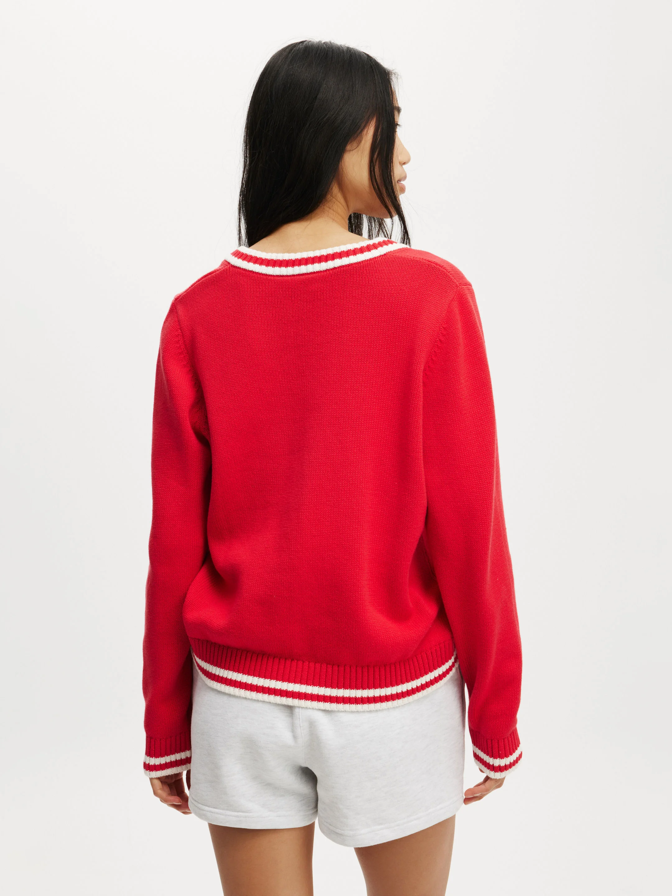 COTTON:ON BODY Áo Thun Dài Tay Nữ-Lcn Miffy Knitted Graphic V Neck