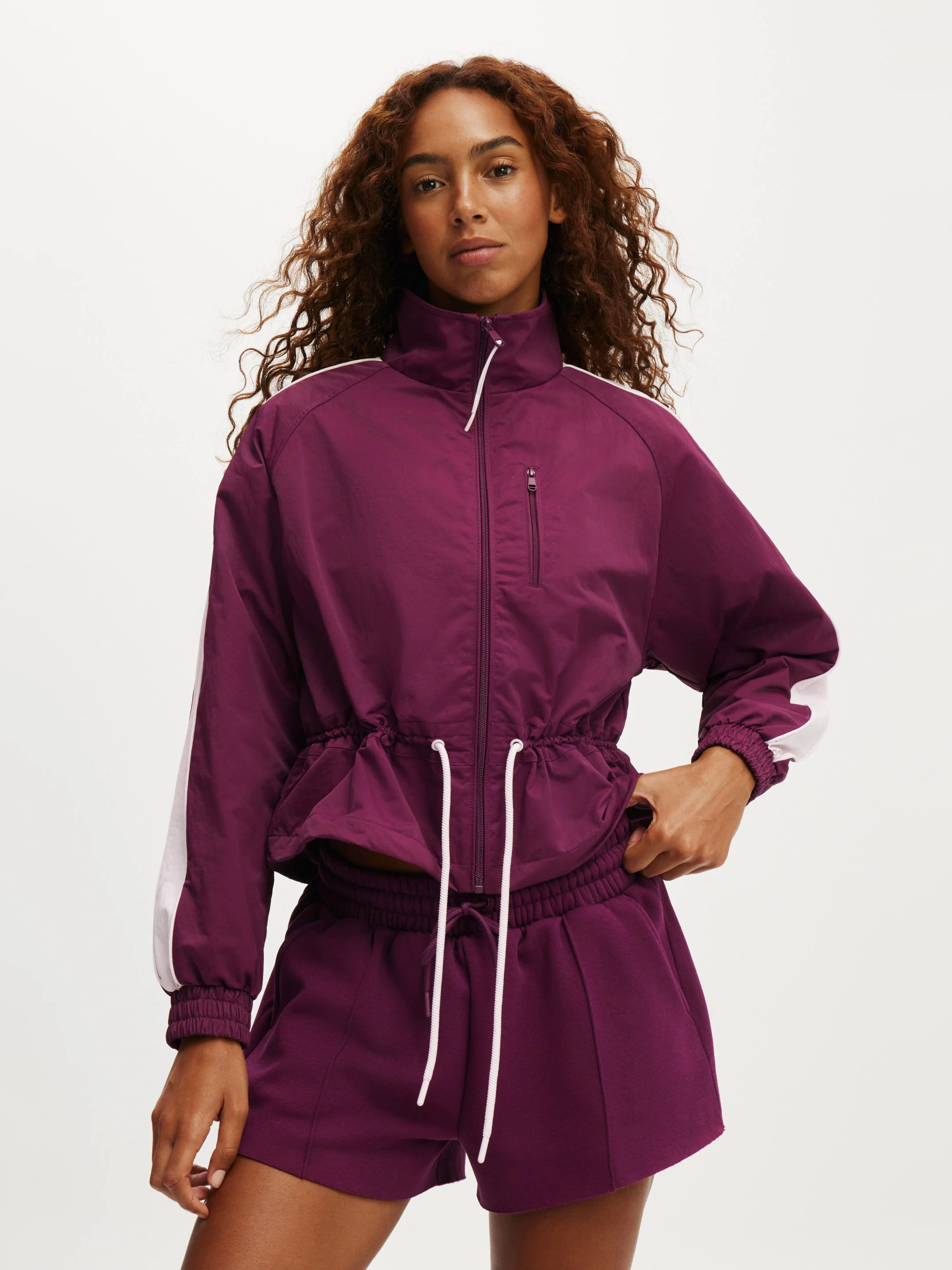 COTTON:ON BODY Áo Khoác Dài Tay Nữ-Track Side Cropped Anorak