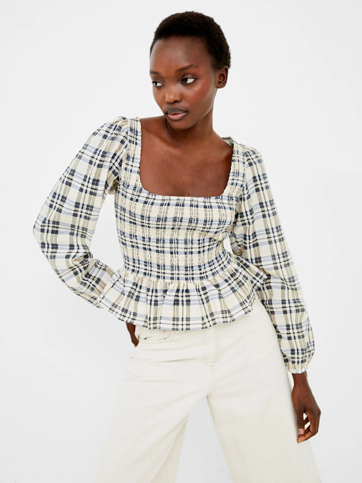 FRENCH CONNECTION Áo Kiểu Nữ Ivy Check Top