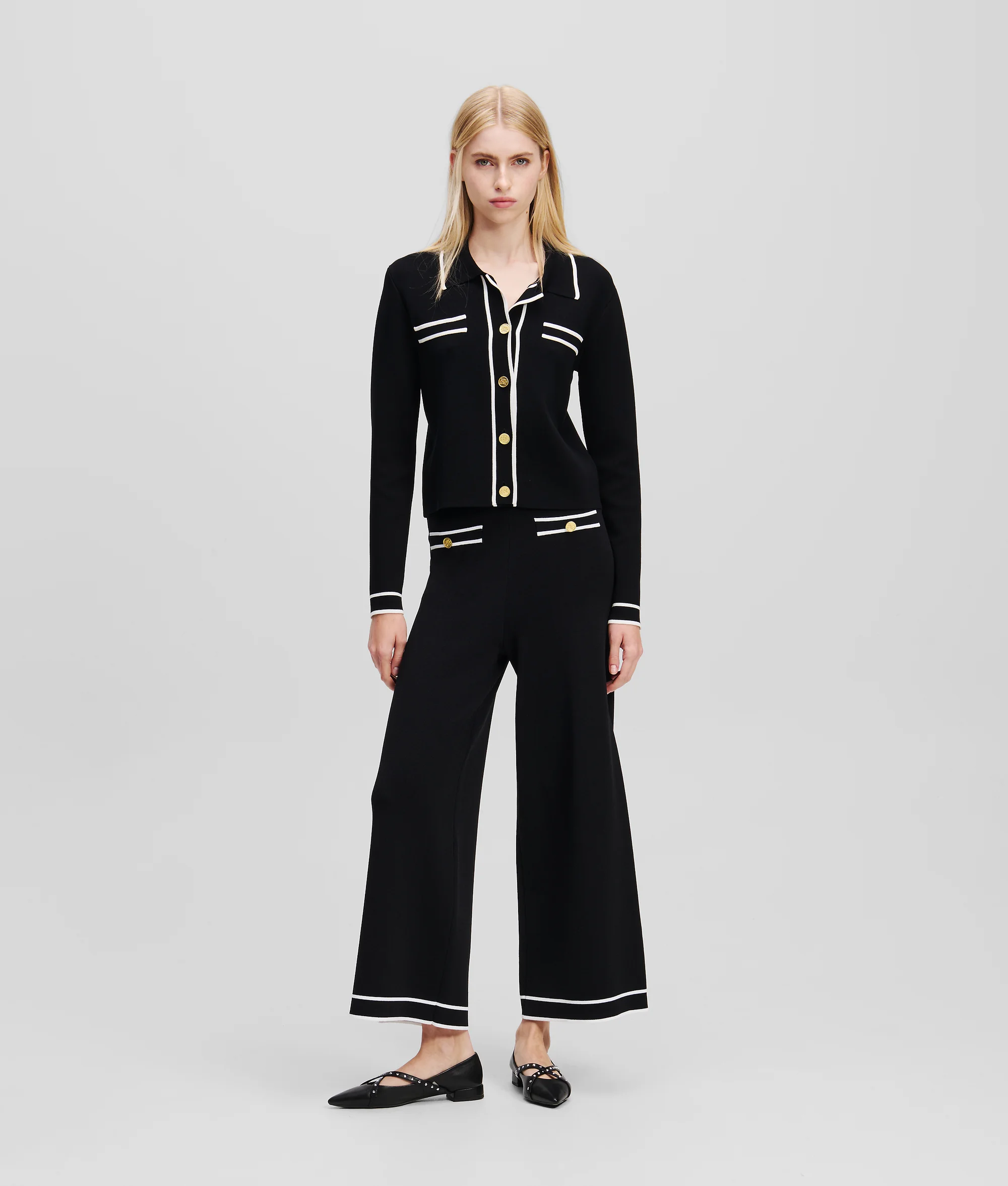KARL LAGERFELD Quần Dài Nữ Wide Leg Fit