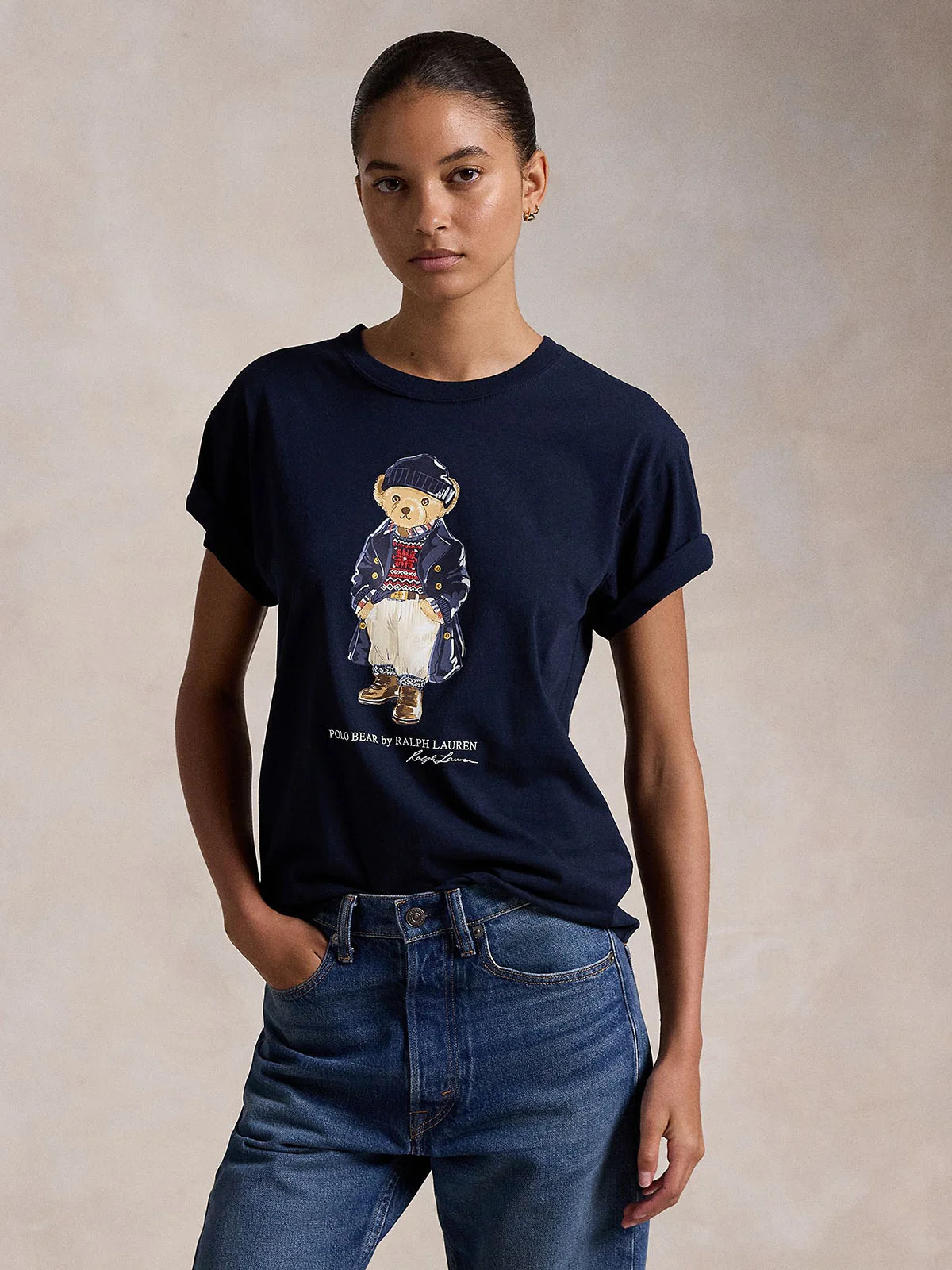 POLO RALPH LAUREN Áo Thun Nữ Tay Ngắn Polo Bear Logo Cotton Jersey Tee
