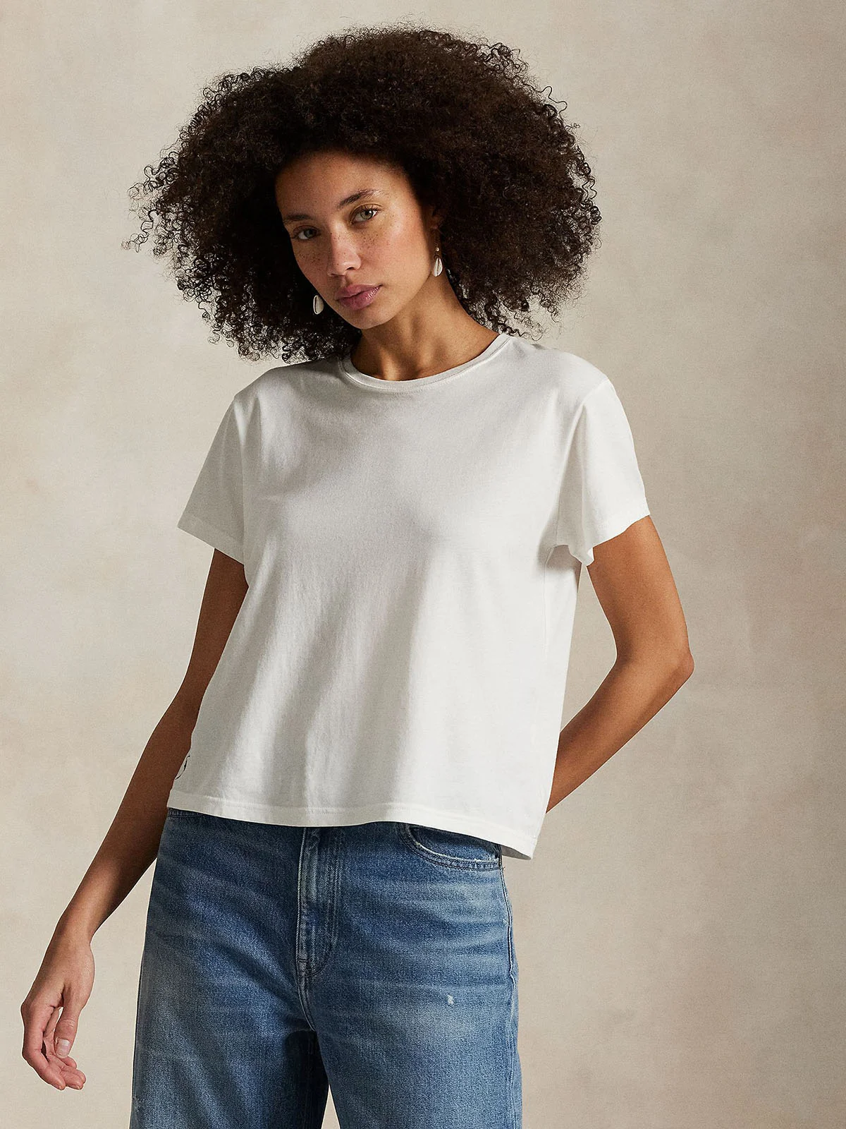 POLO RALPH LAUREN Áo Thun Nữ Tay Ngắn Classic Shrunken Fit Jersey Tee