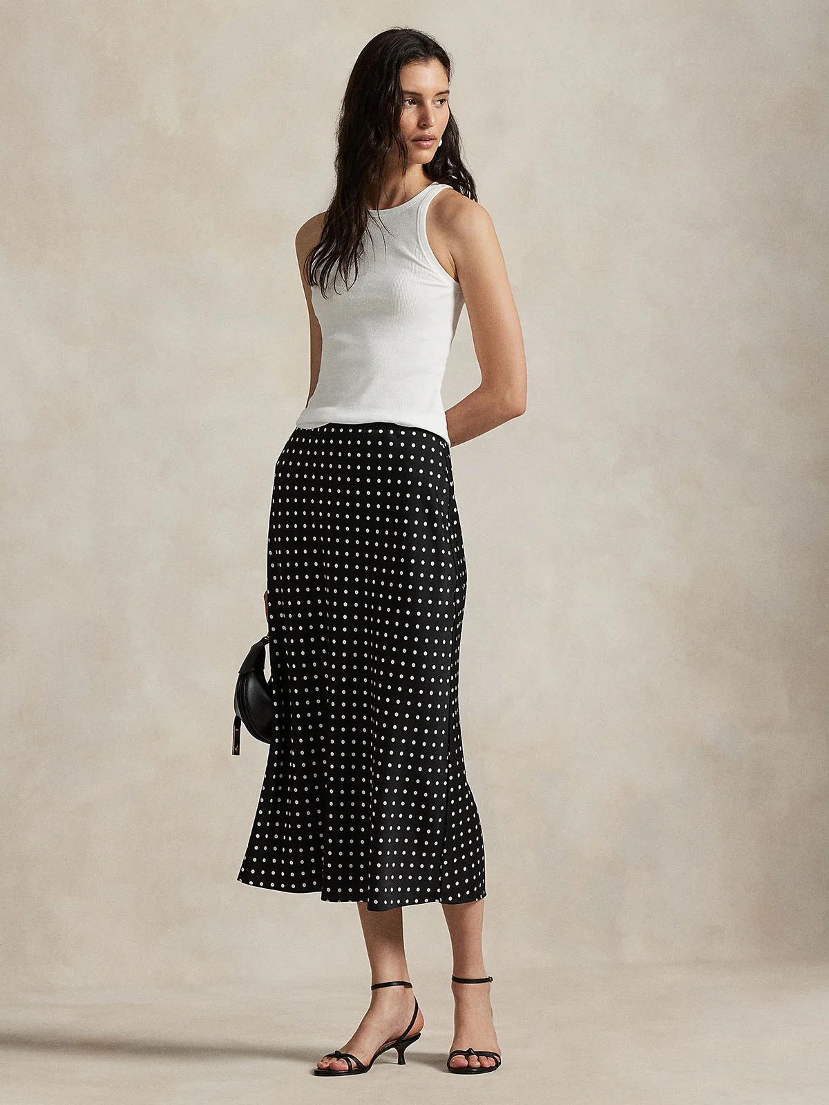 POLO RALPH LAUREN Chân Váy Nữ Polka-Dot Satin Skirt