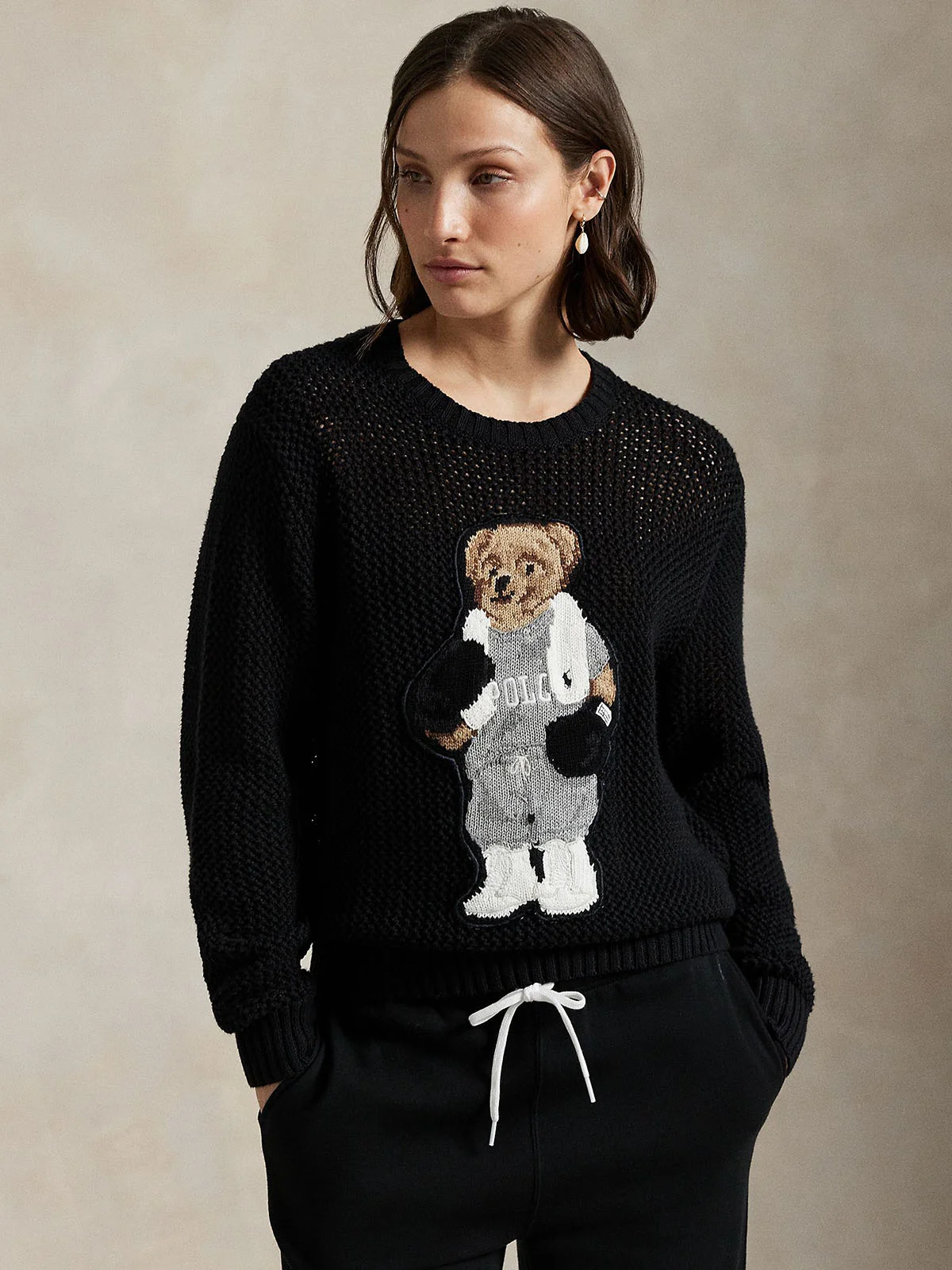 POLO RALPH LAUREN Áo Sweater Nữ Tay Dài Polo Bear Cotton Crewneck Sweater