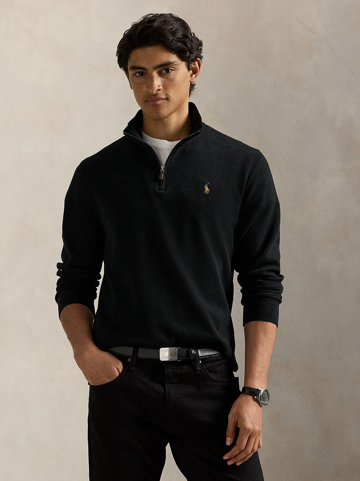 POLO RALPH LAUREN Áo Pullover Nam Tay Dài Estate-Rib Quarter-Zip Pullover