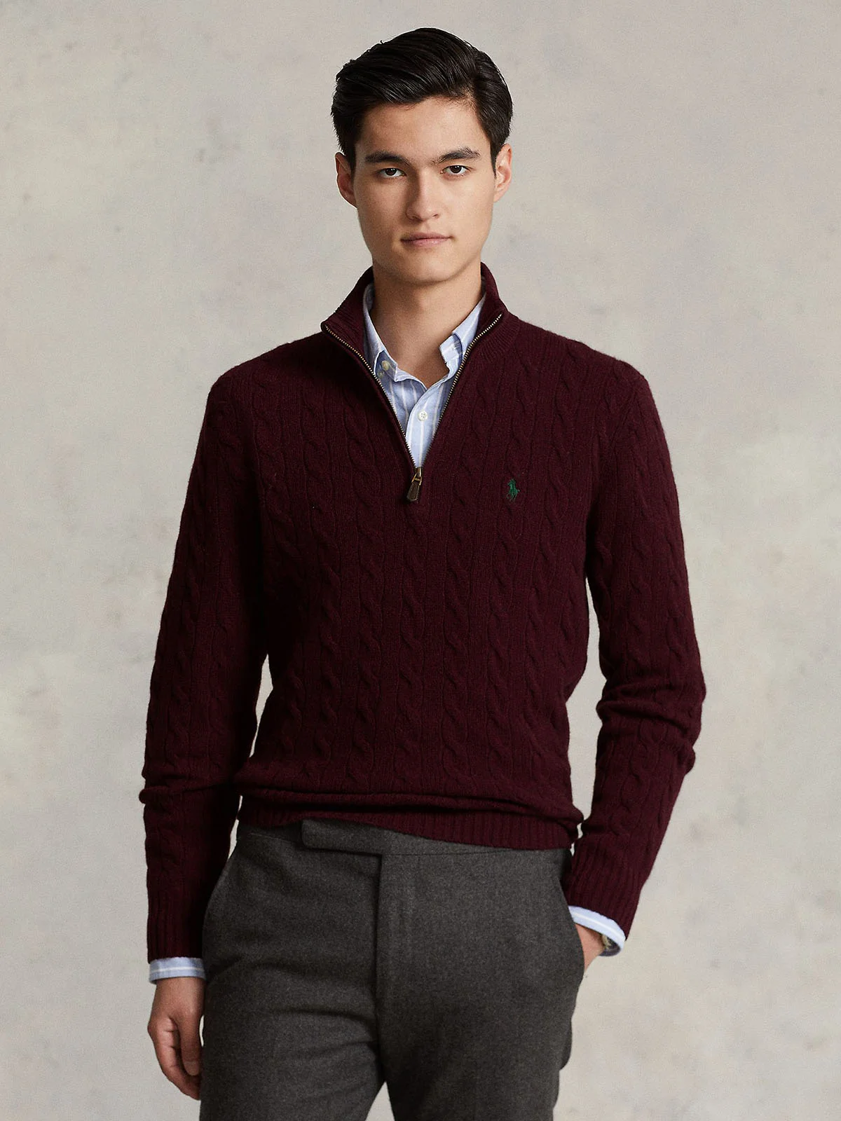 POLO RALPH LAUREN Áo Sweater Nam Tay Dài Cable-Knit Wool-Cashmere Sweater