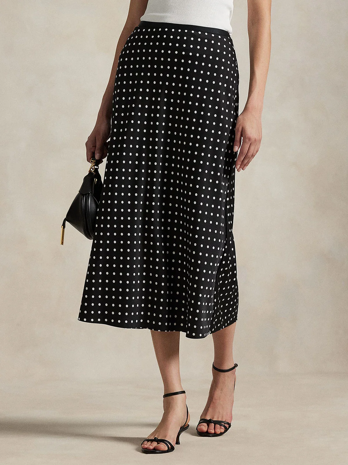 POLO RALPH LAUREN Chân Váy Nữ Polka-Dot Satin Skirt