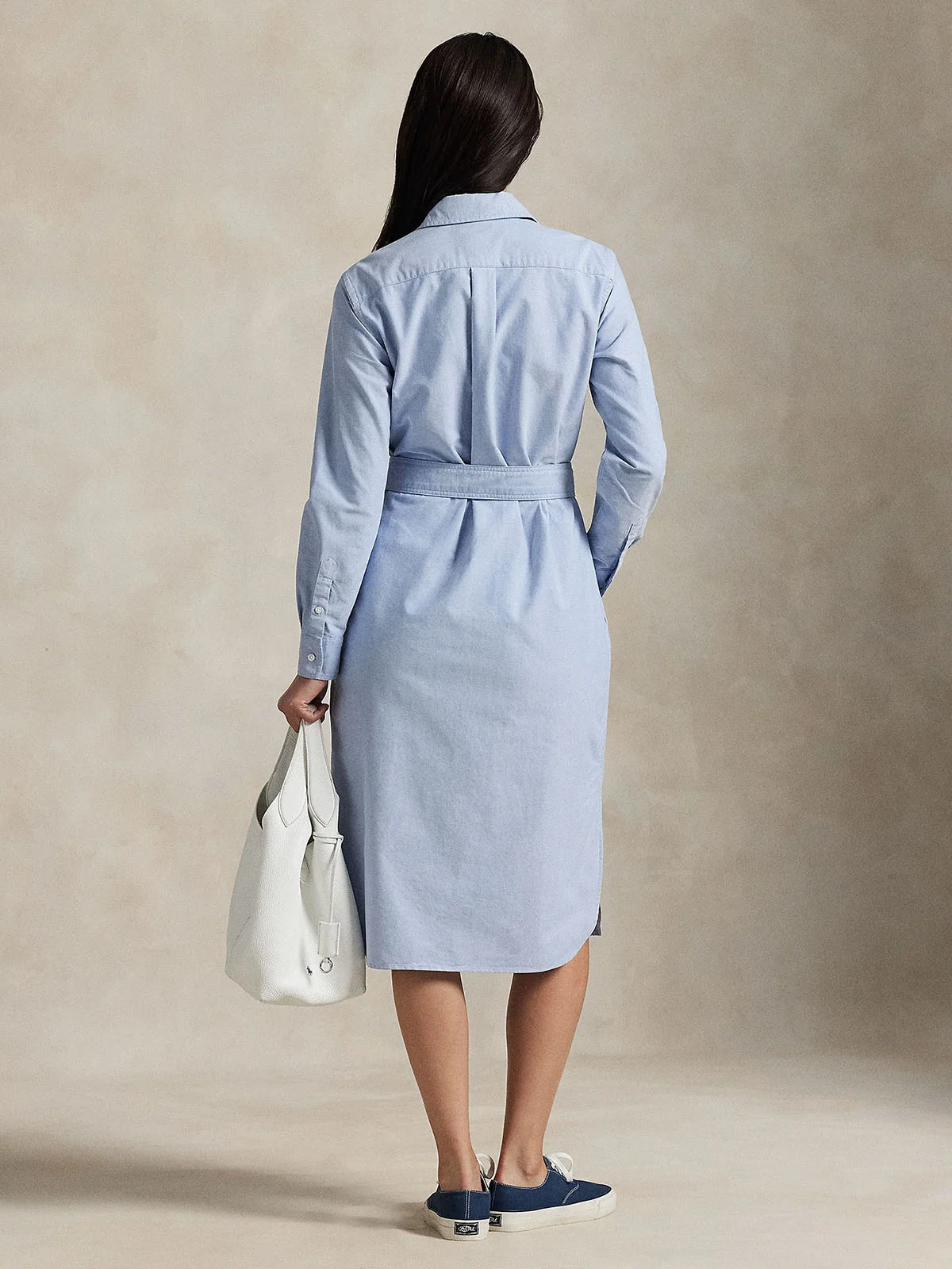 POLO RALPH LAUREN Đầm Nữ Belted Cotton Oxford Shirtdress