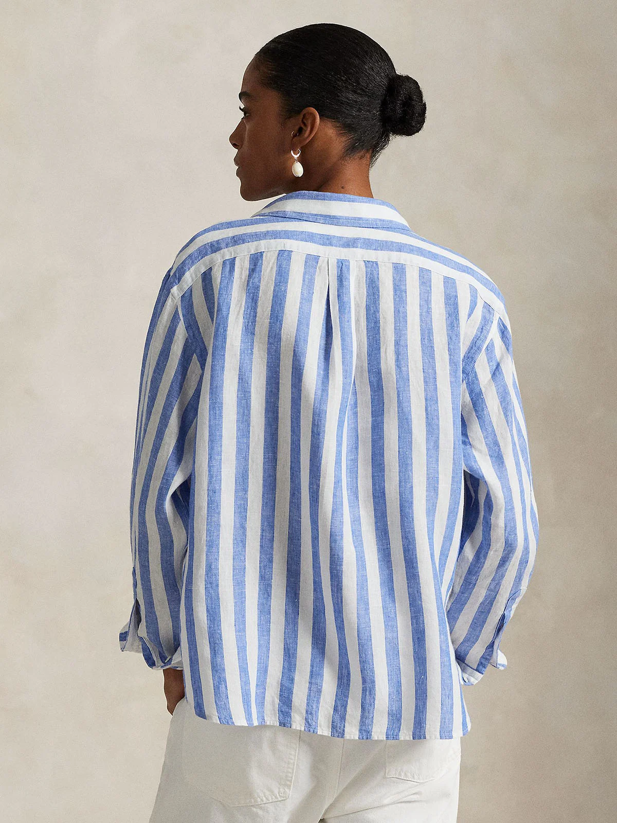 POLO RALPH LAUREN Áo Sơ Mi Nữ Tay Dài Wide Cropped Gingham Linen Shirt