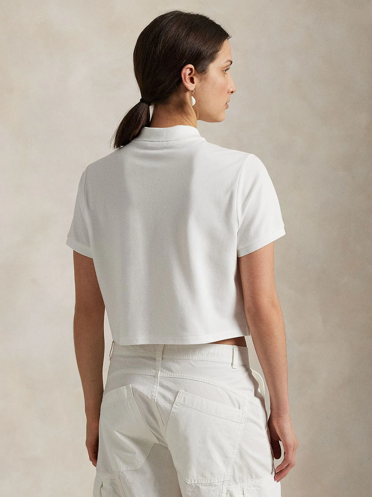 POLO RALPH LAUREN Áo Polo Nữ Tay Ngắn Stretch Piqué Cropped Polo Shirt