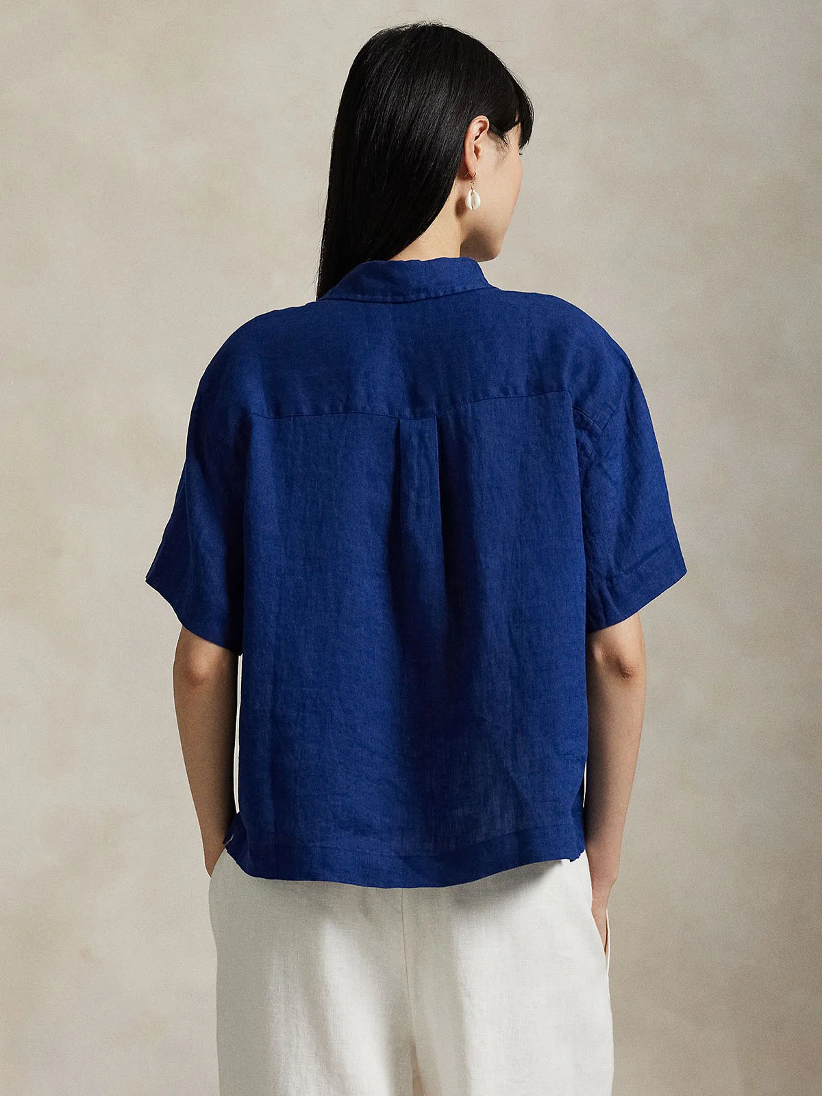 POLO RALPH LAUREN Áo Sơ Mi Nữ Tay Ngắn Linen Short-Sleeve Shirt