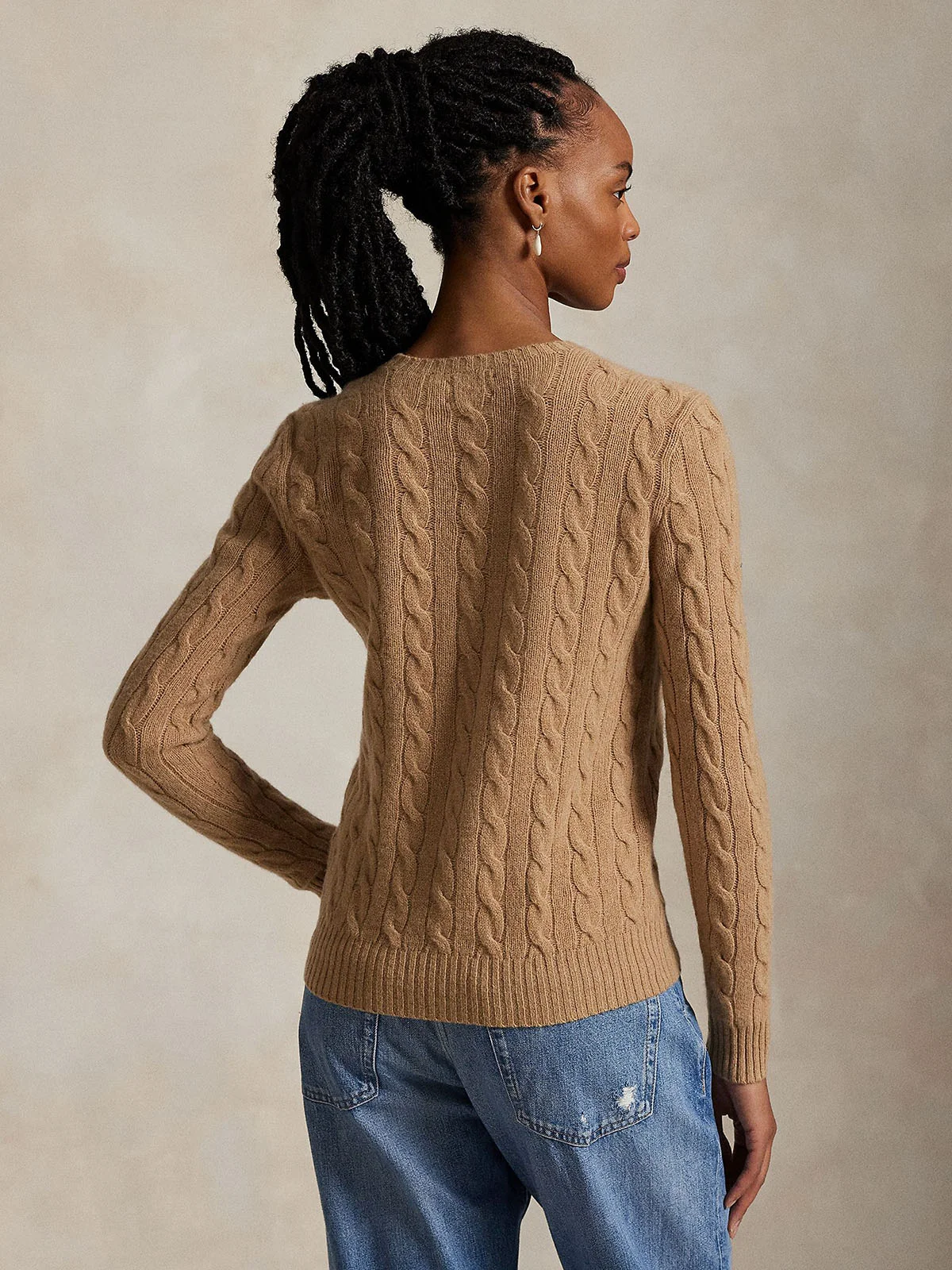 POLO RALPH LAUREN Áo Sweater Nữ Tay Dài Cable Wool-Cashmere Crewneck Sweater