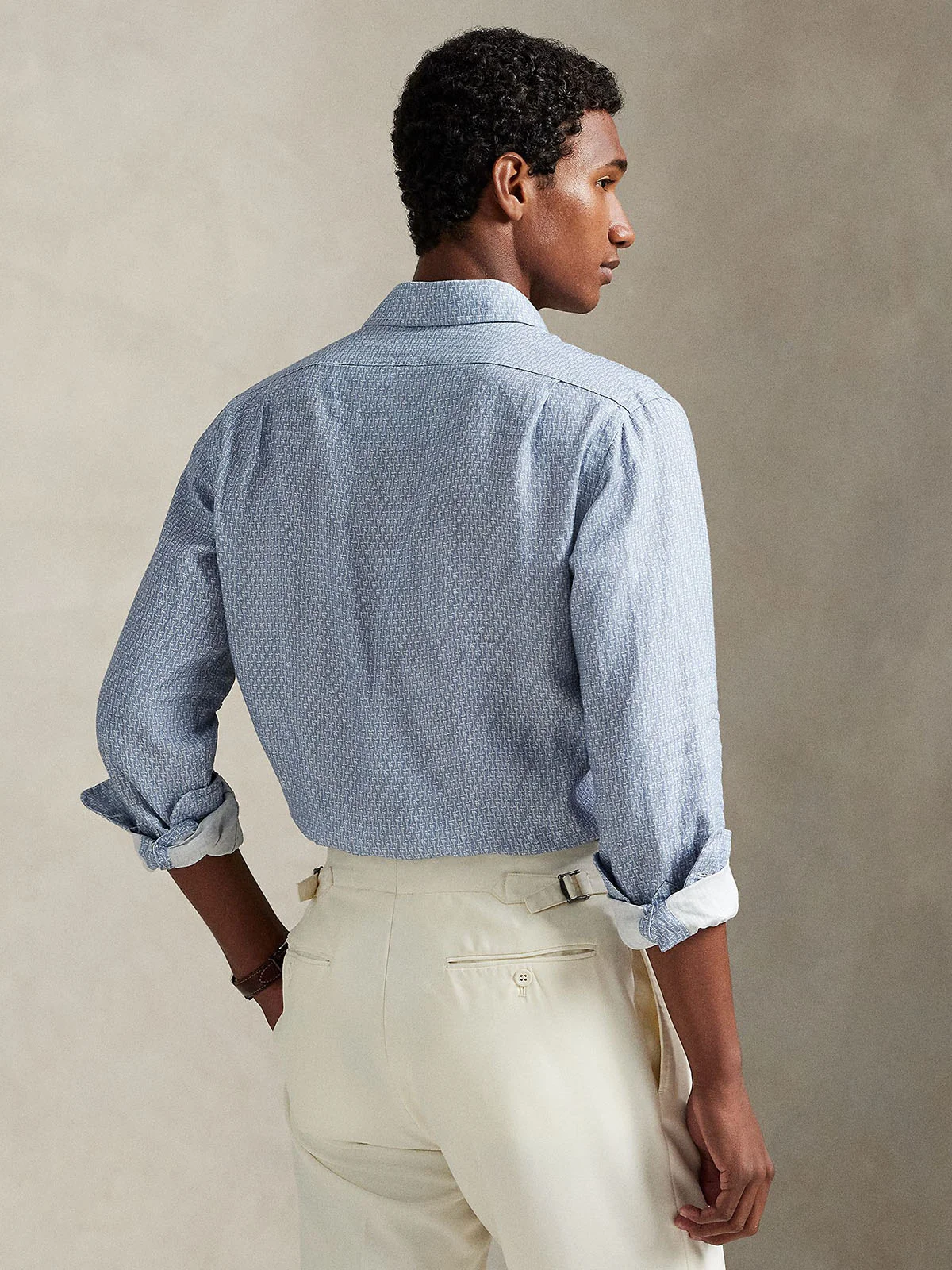 POLO RALPH LAUREN Áo Sơ Mi Nam Tay Dài Custom Fit Mallet-Print Linen Shirt