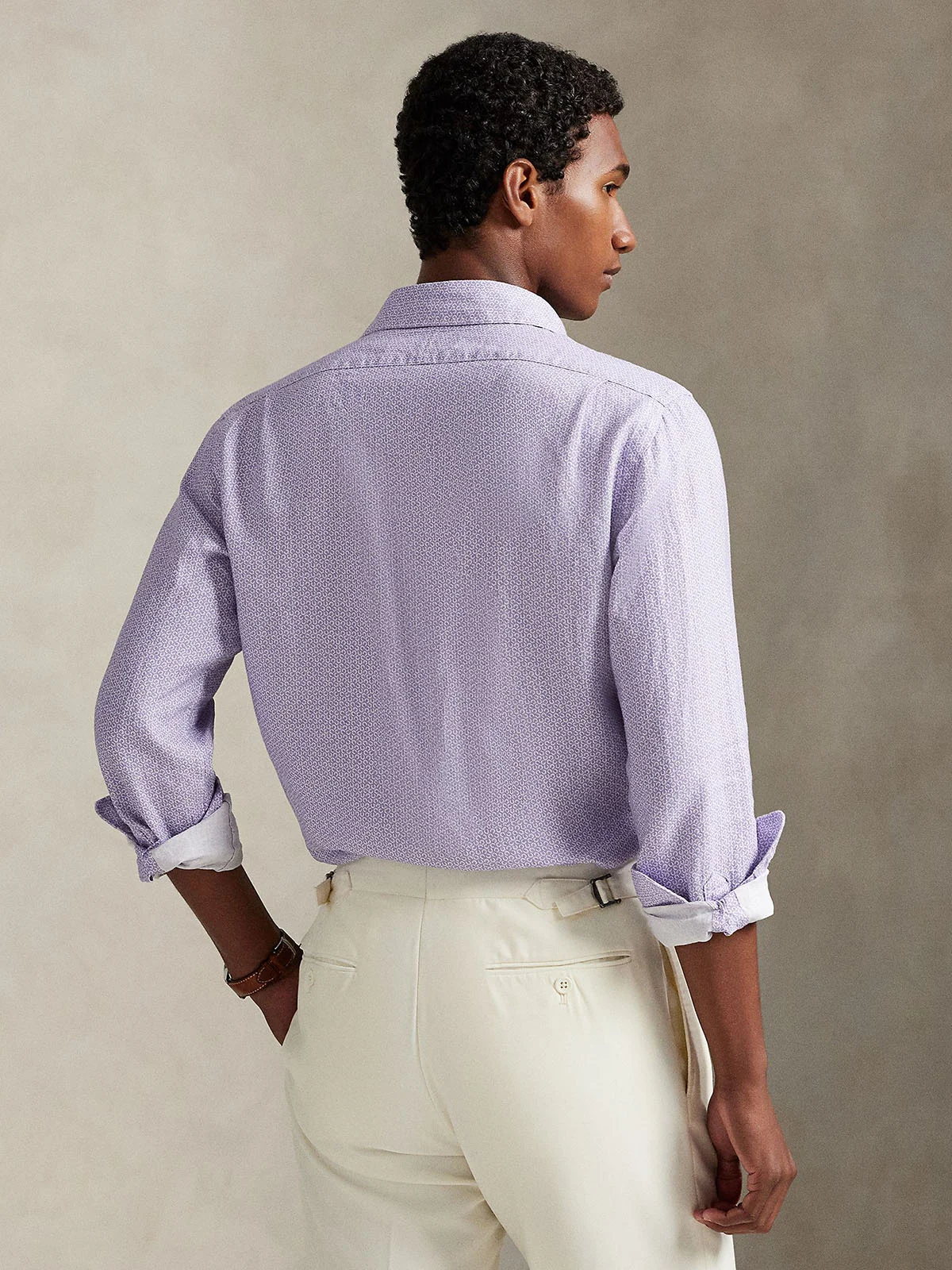 POLO RALPH LAUREN Áo Sơ Mi Nam Tay Dài Custom Fit Horseshoe-Print Linen Shirt
