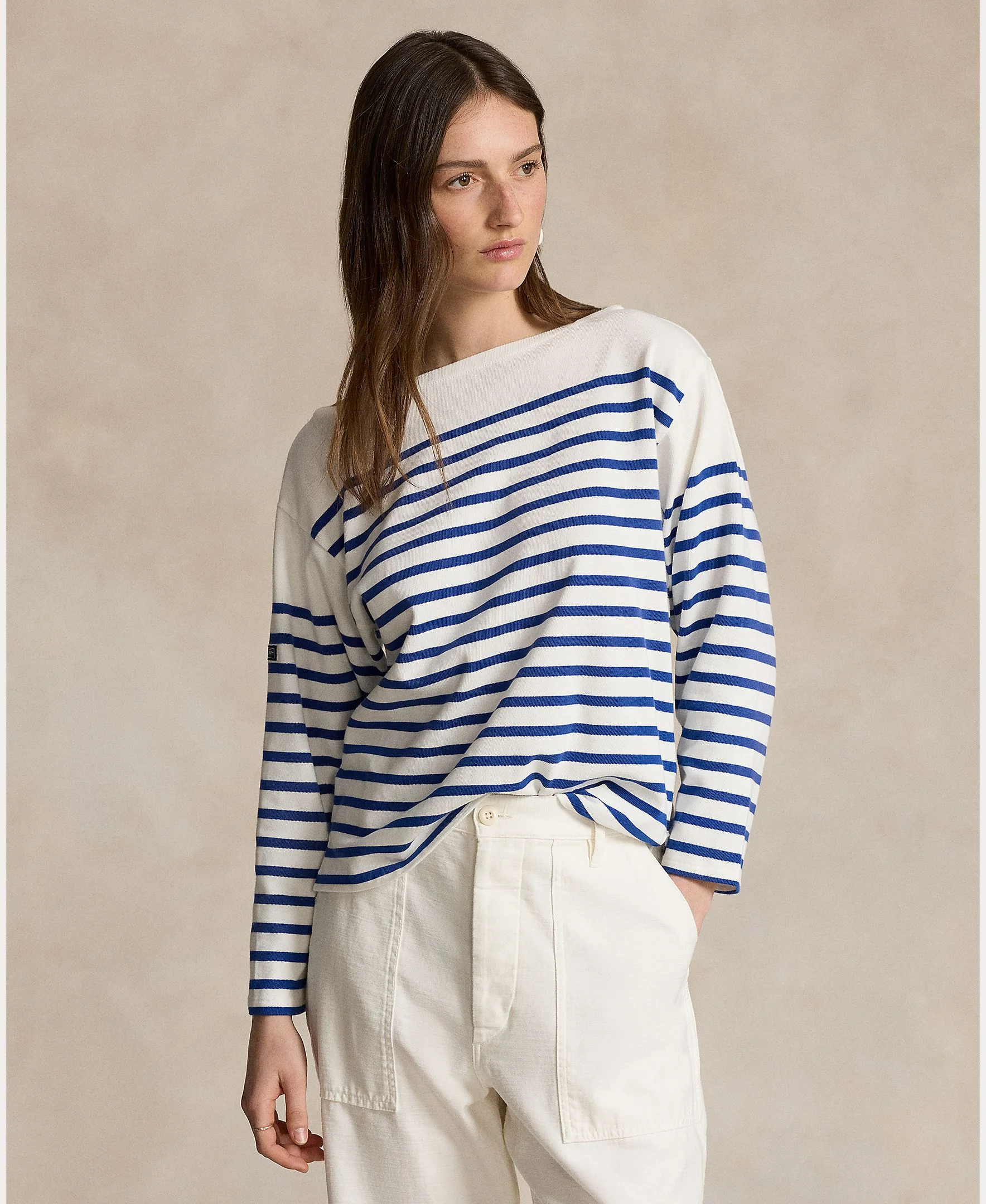 POLO RALPH LAUREN Áo Thun Nữ Tay Dài Striped Boatneck Mariner Tee