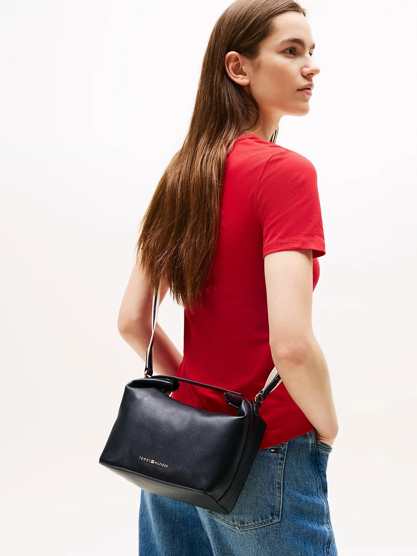 TOMMY HILFIGER Túi Đeo Chéo Nữ TH Logotape Med Crossover