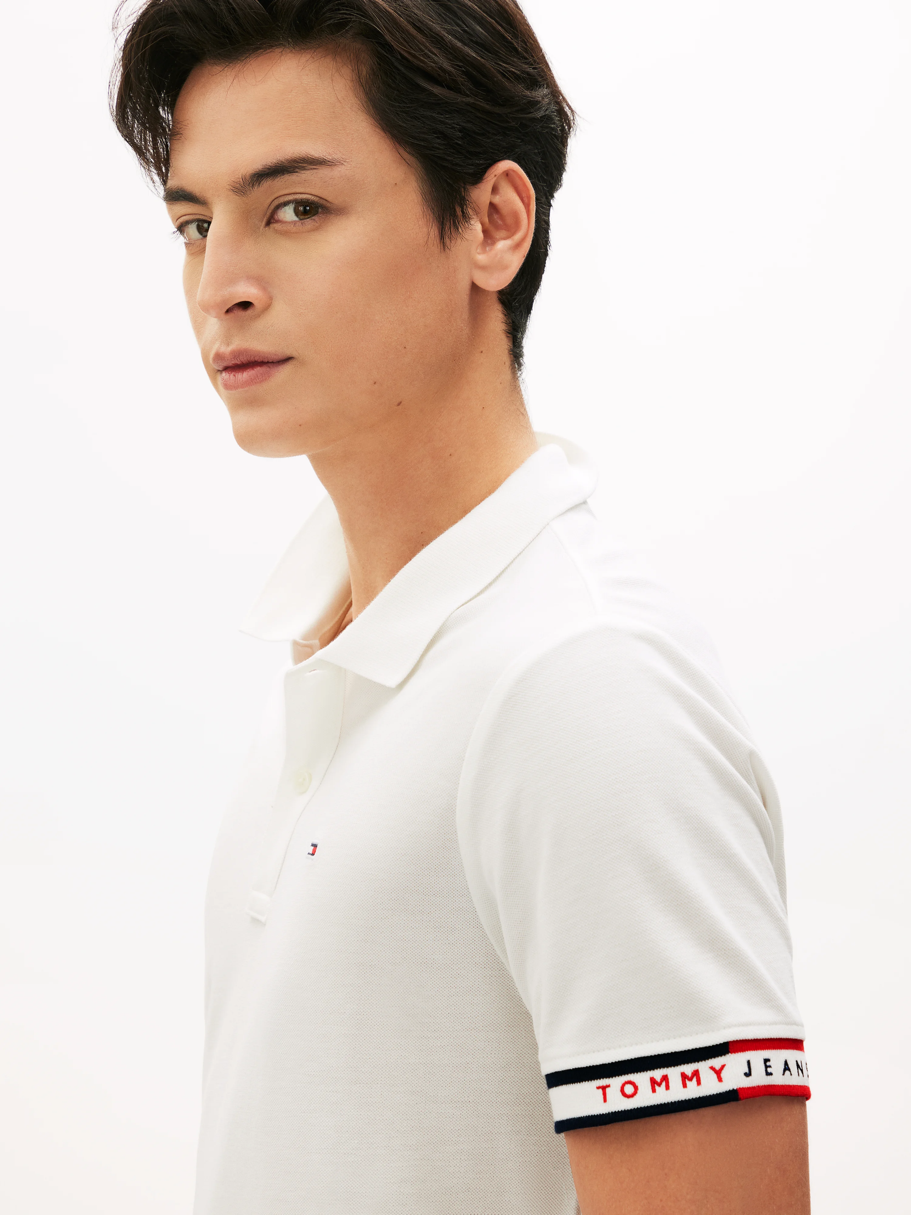 TOMMY JEANS Áo Polo Nam Tay Ngắn TJM Slim Flag Cuff Polo Ext