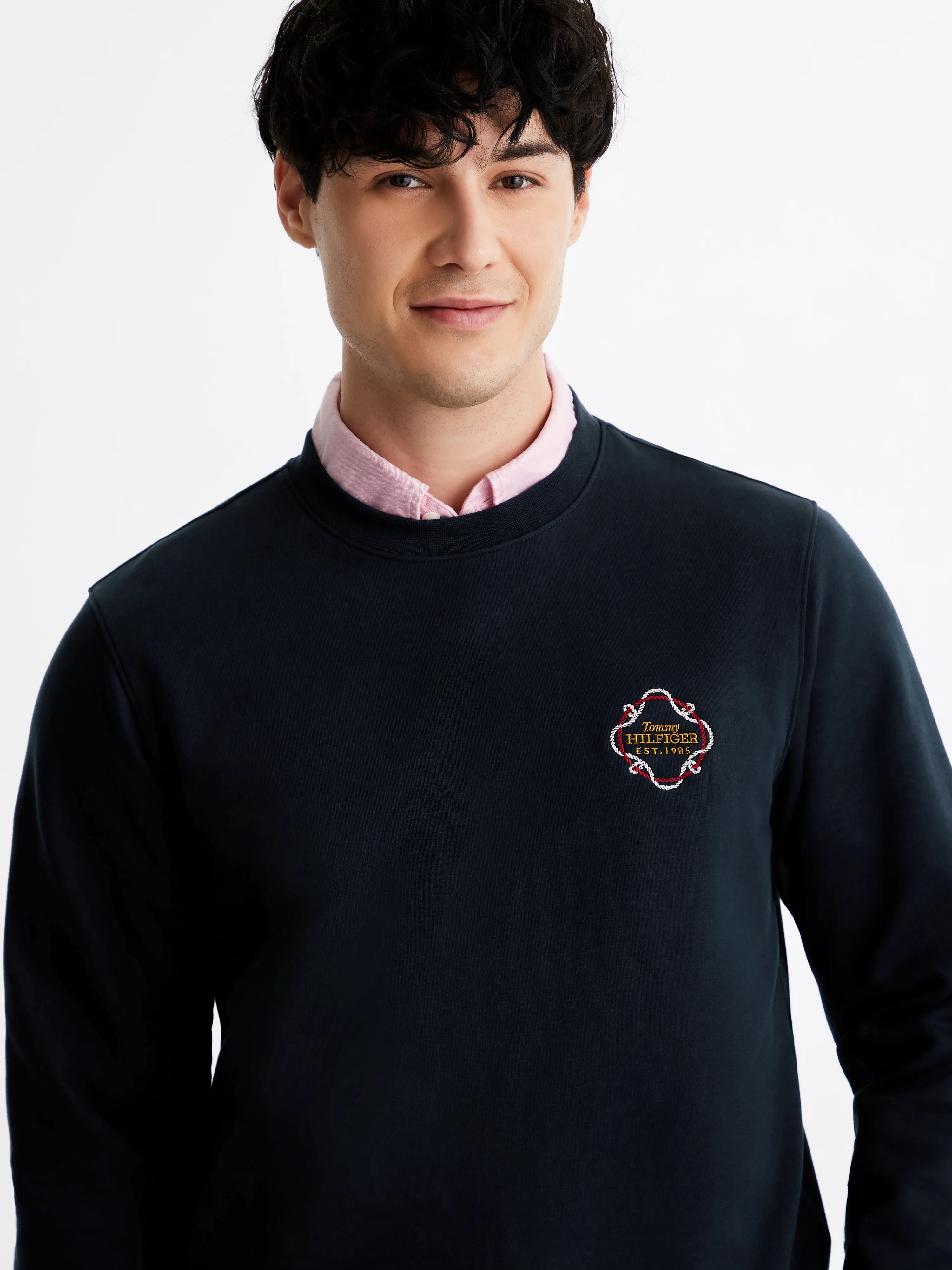 TOMMY HILFIGER Áo Thun Nam Tay Dài LNY Intechno Logo Crew Neck Hw