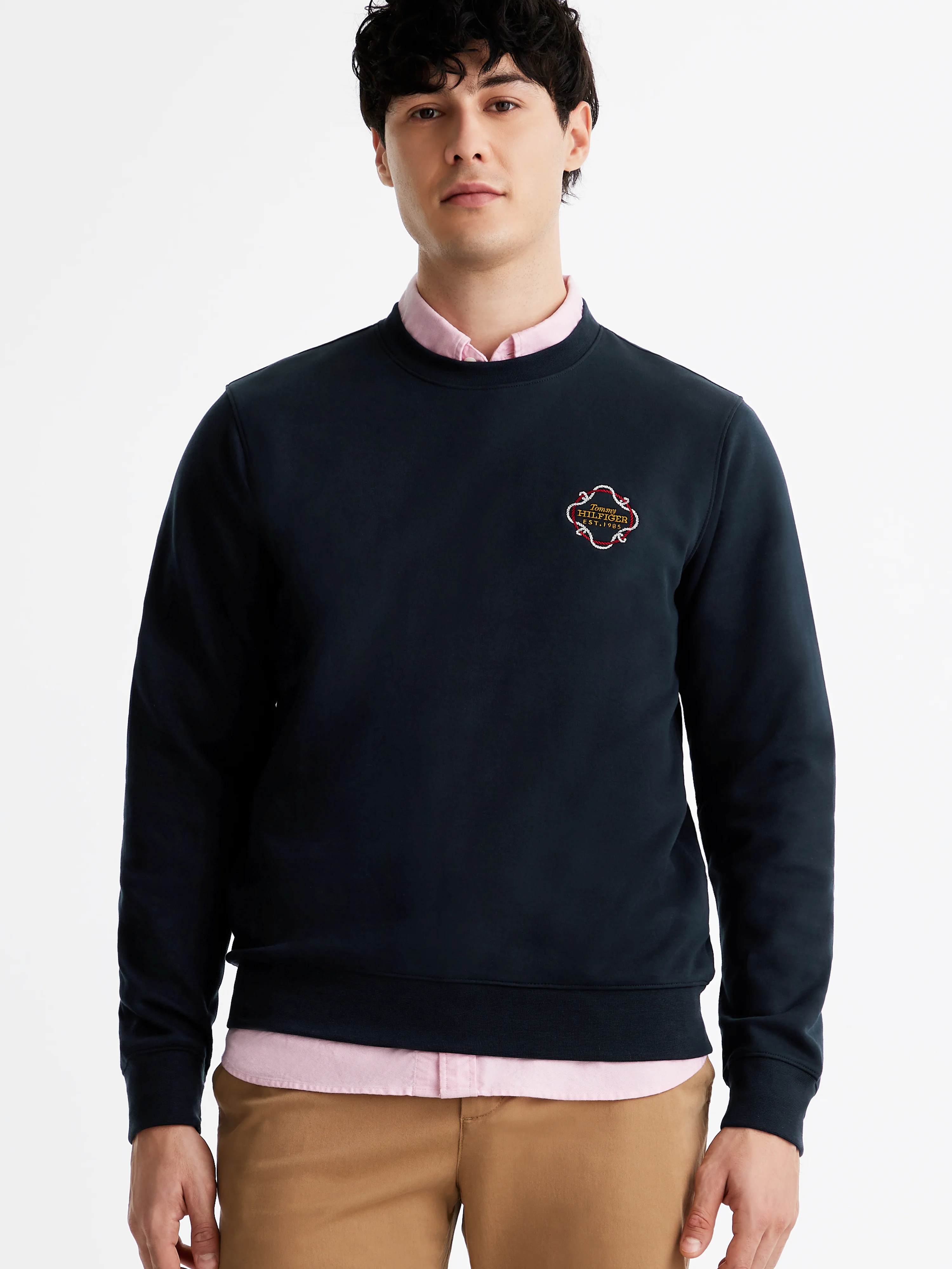 TOMMY HILFIGER Áo Thun Nam Tay Dài LNY Intechno Logo Crew Neck Hw