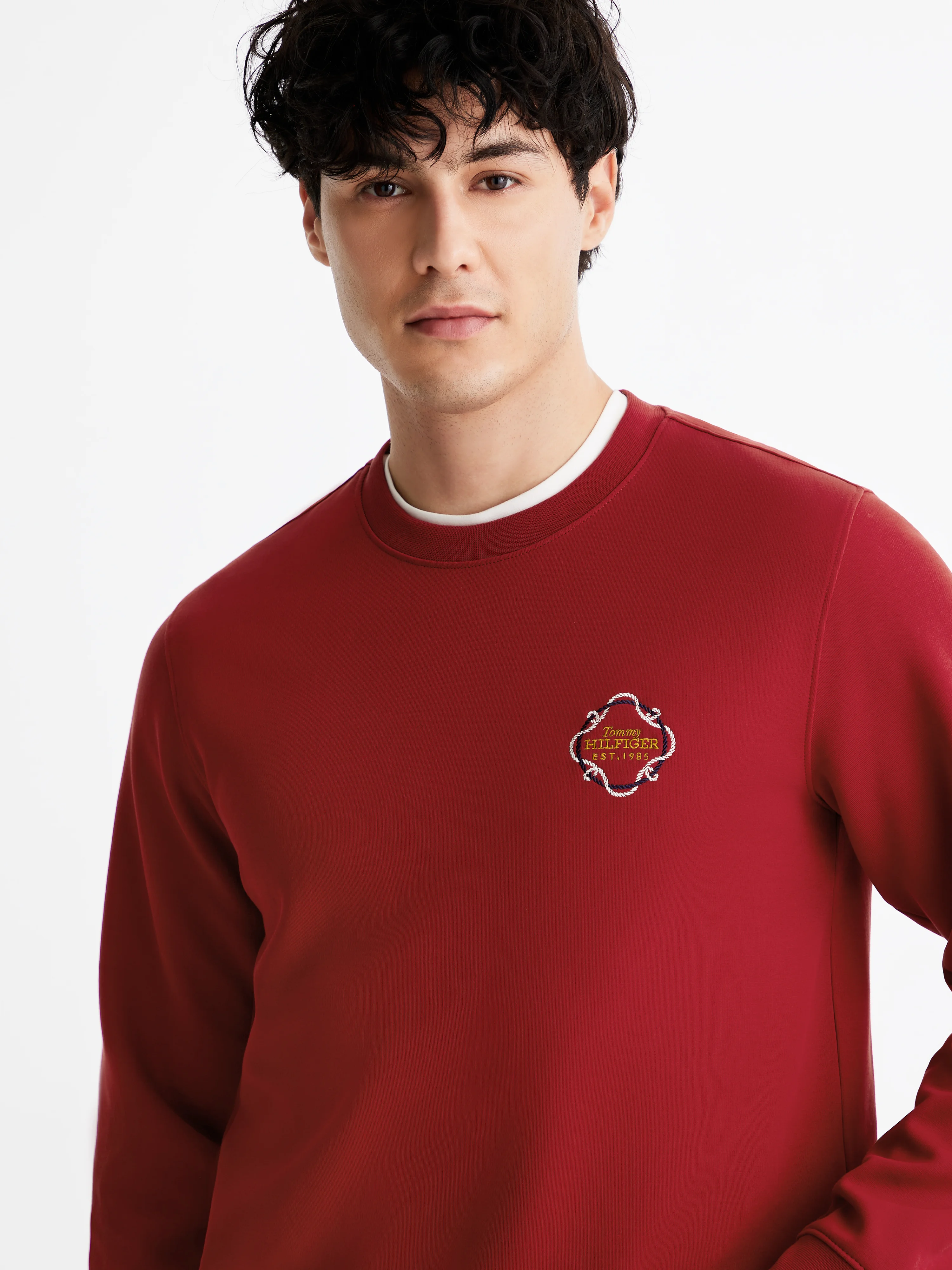 TOMMY HILFIGER Áo Thun Nam Tay Dài LNY Intechno Logo Crew Neck Hw