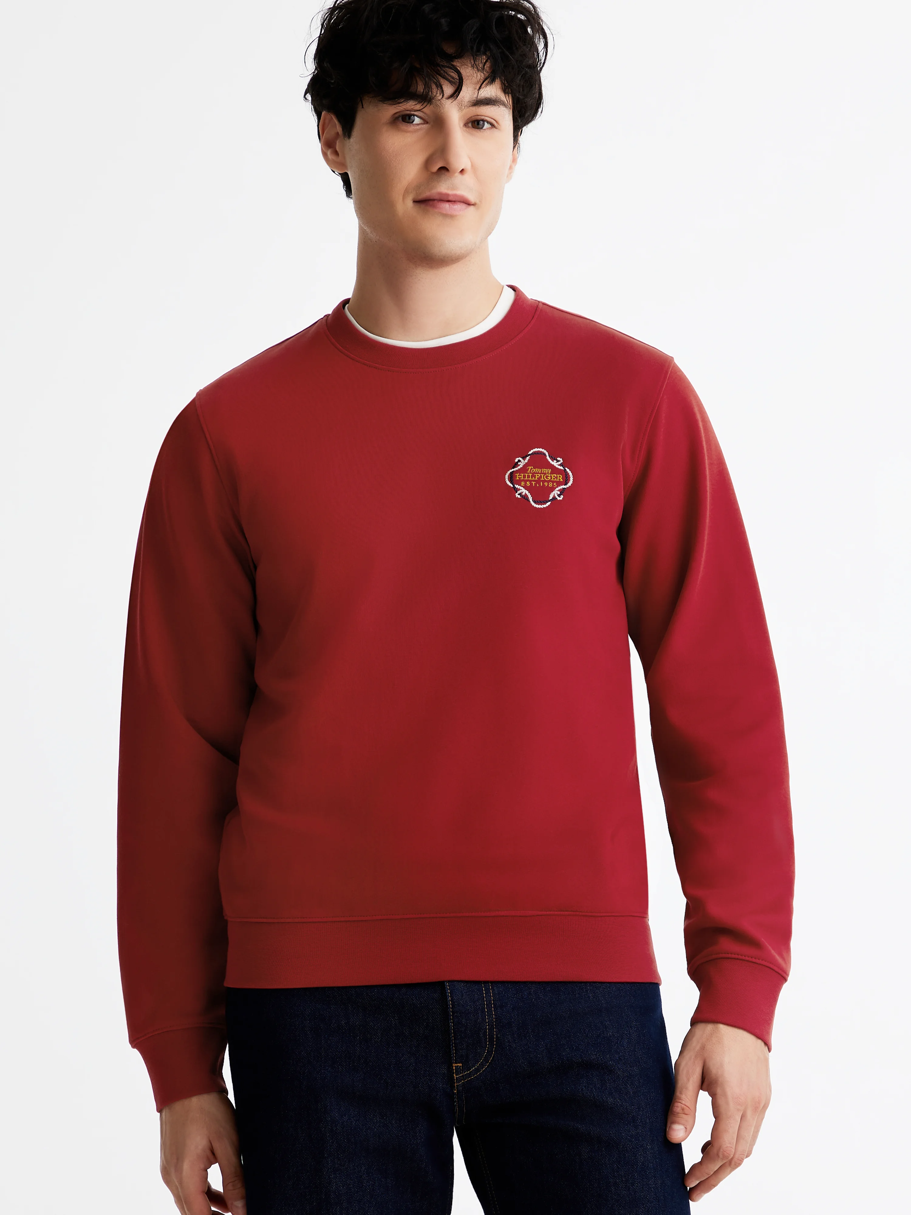 TOMMY HILFIGER Áo Thun Nam Tay Dài LNY Intechno Logo Crew Neck Hw