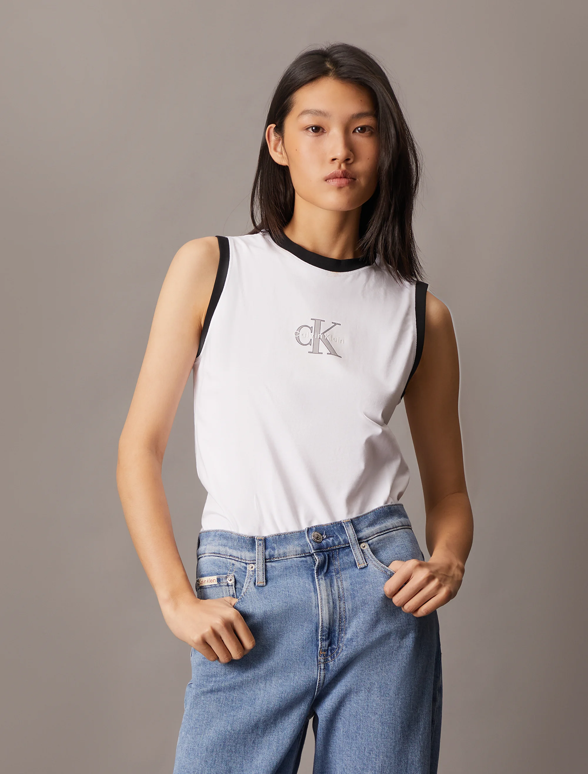 CK JEANS Áo Ba Lỗ Nữ Classic Fit